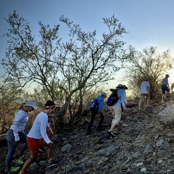 Hiking under Mesquite shade