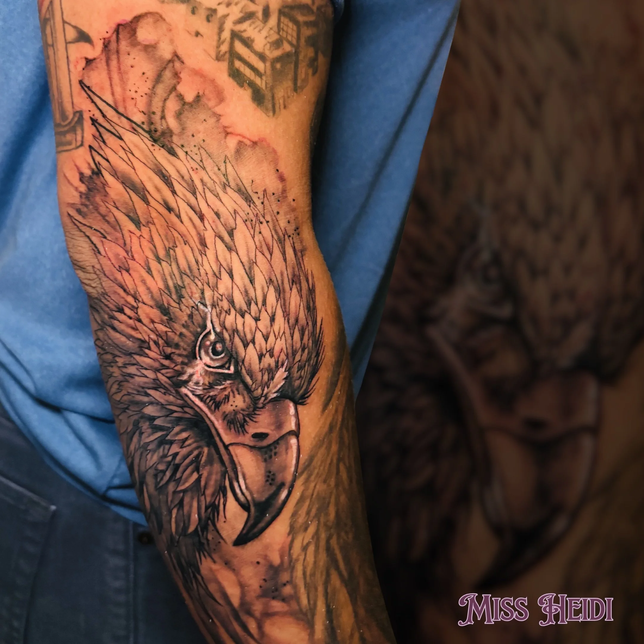 Heidi recently wrapped up this custom eagle. It&rsquo;s moody, detailed, and flows perfectly with the natural shape of the arm.

We&rsquo;re currently filtering through new inquiries for the upcoming months. 

Feel free to head to the link in our bio