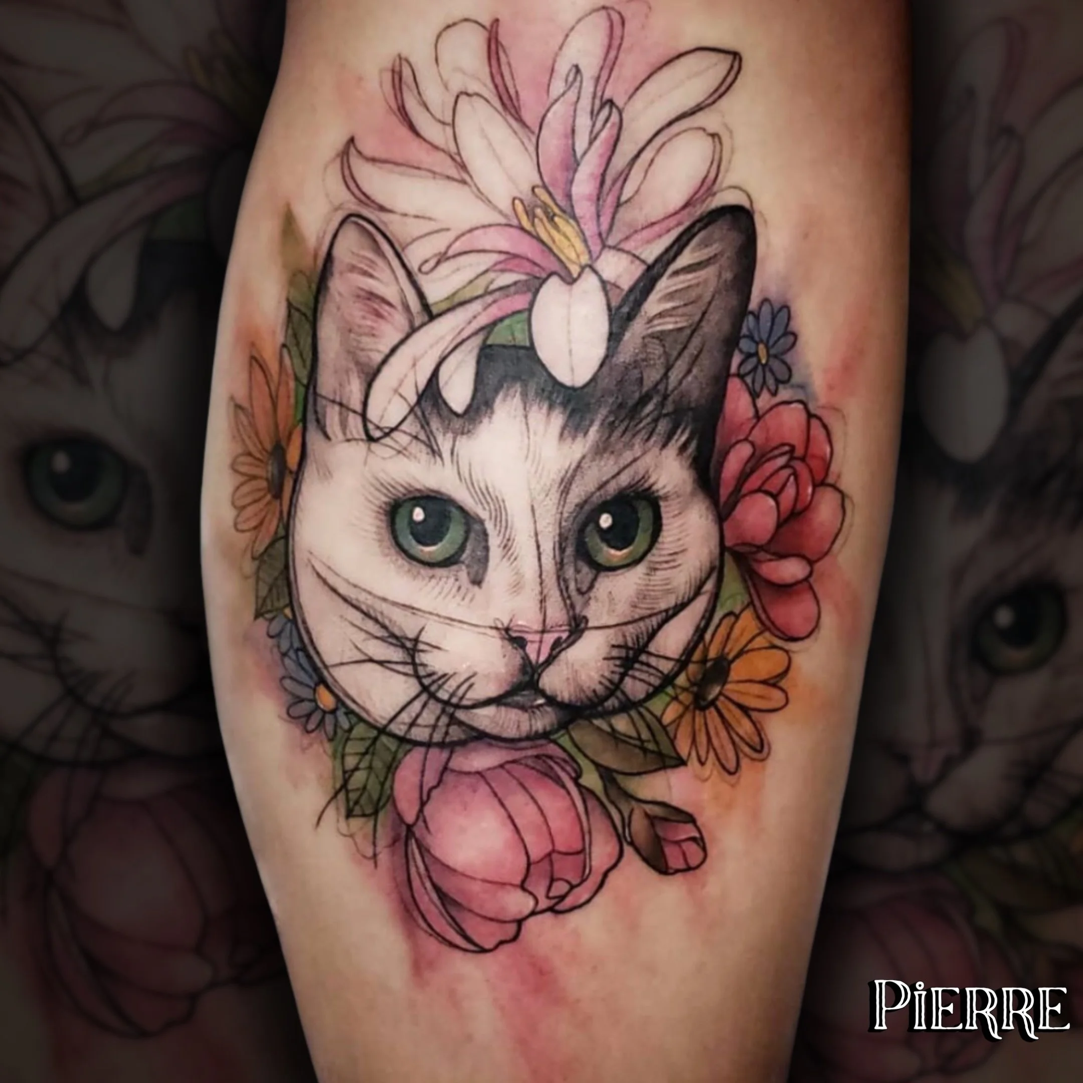 The ultimate tribute for a very good cat. 🐈 
@doctorze line work and soft shading really made this portrait pop.

Ready to get your pet tattooed? Reach out by checking ways to inquire down below and book a consultation with Pierre ⬇️

🔗 Link in Bio