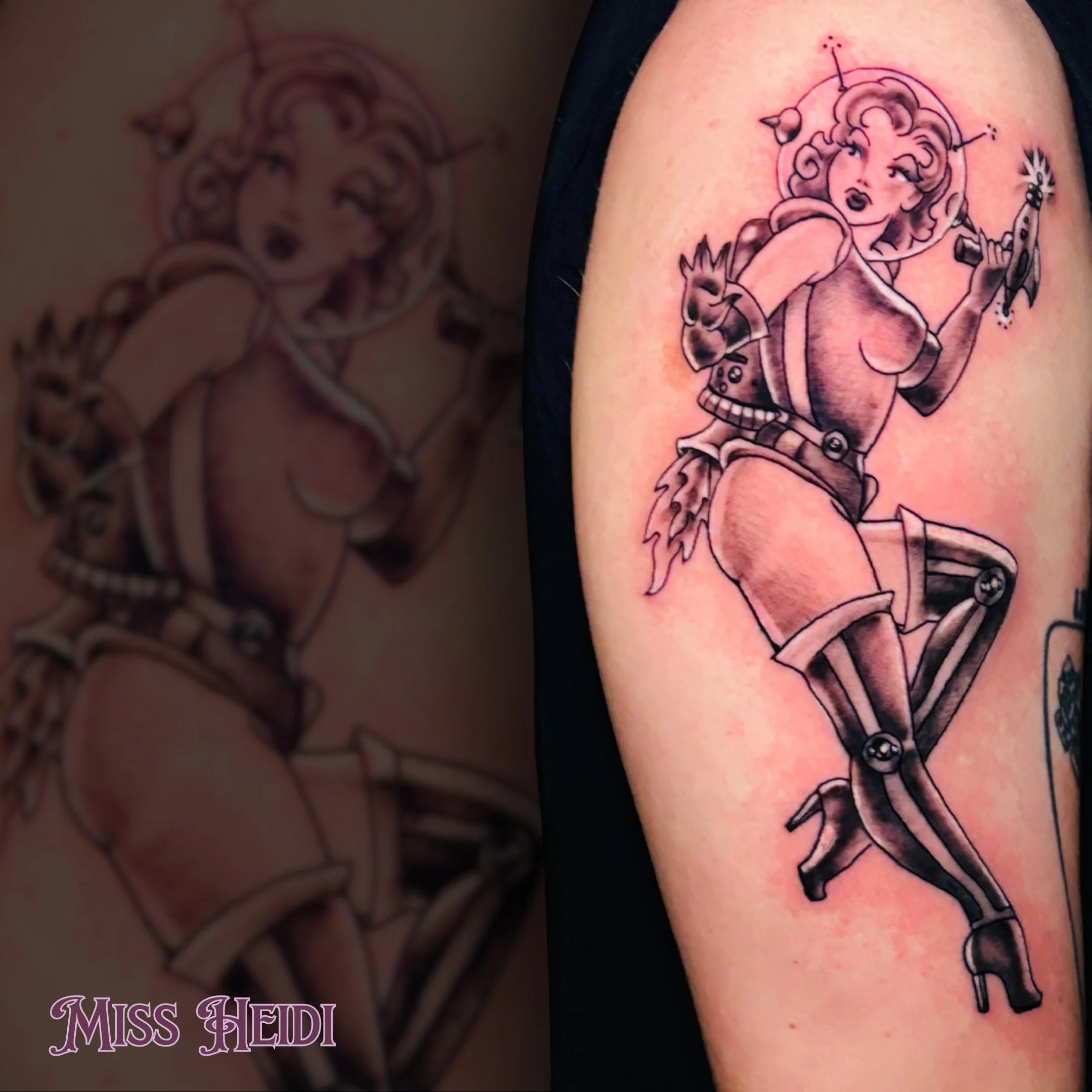 Miss Heidi absolute nailed the retro sci-fi aesthetic on this one.
It&rsquo;s a great spin on a classic pin-up style while keeping the linework incredibly crisp and bold.

Ready to claim a spot on the calendar for your own custom character design? Ma