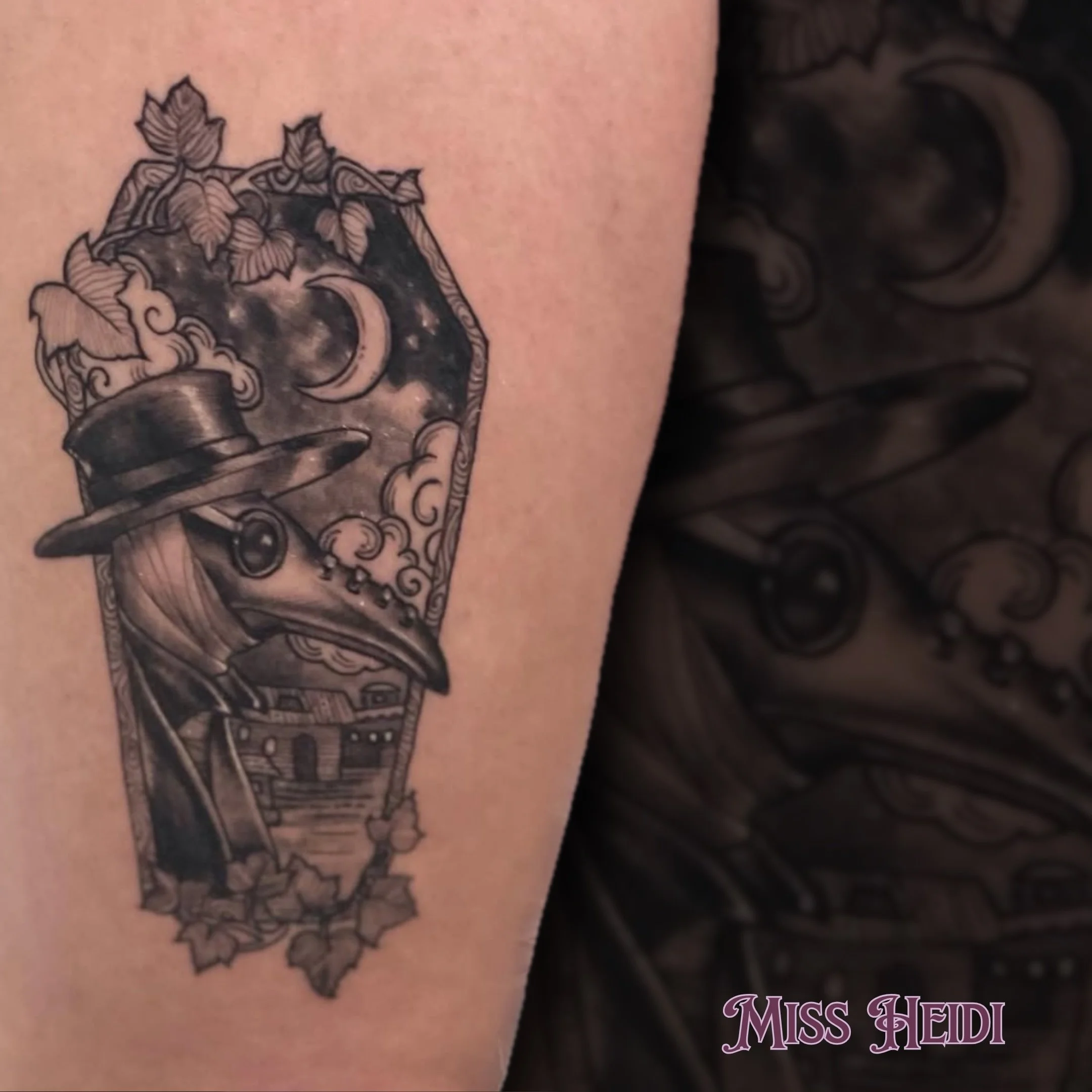 Miss Heidi brought this custom plague doctor concept to life with incredible shading and subtle ivy accents

Got a dark fantasy design haunting your mind? Don&rsquo;t let it fade hit the link in our bio to grab an inquiry form and get on Heidi&rsquo;