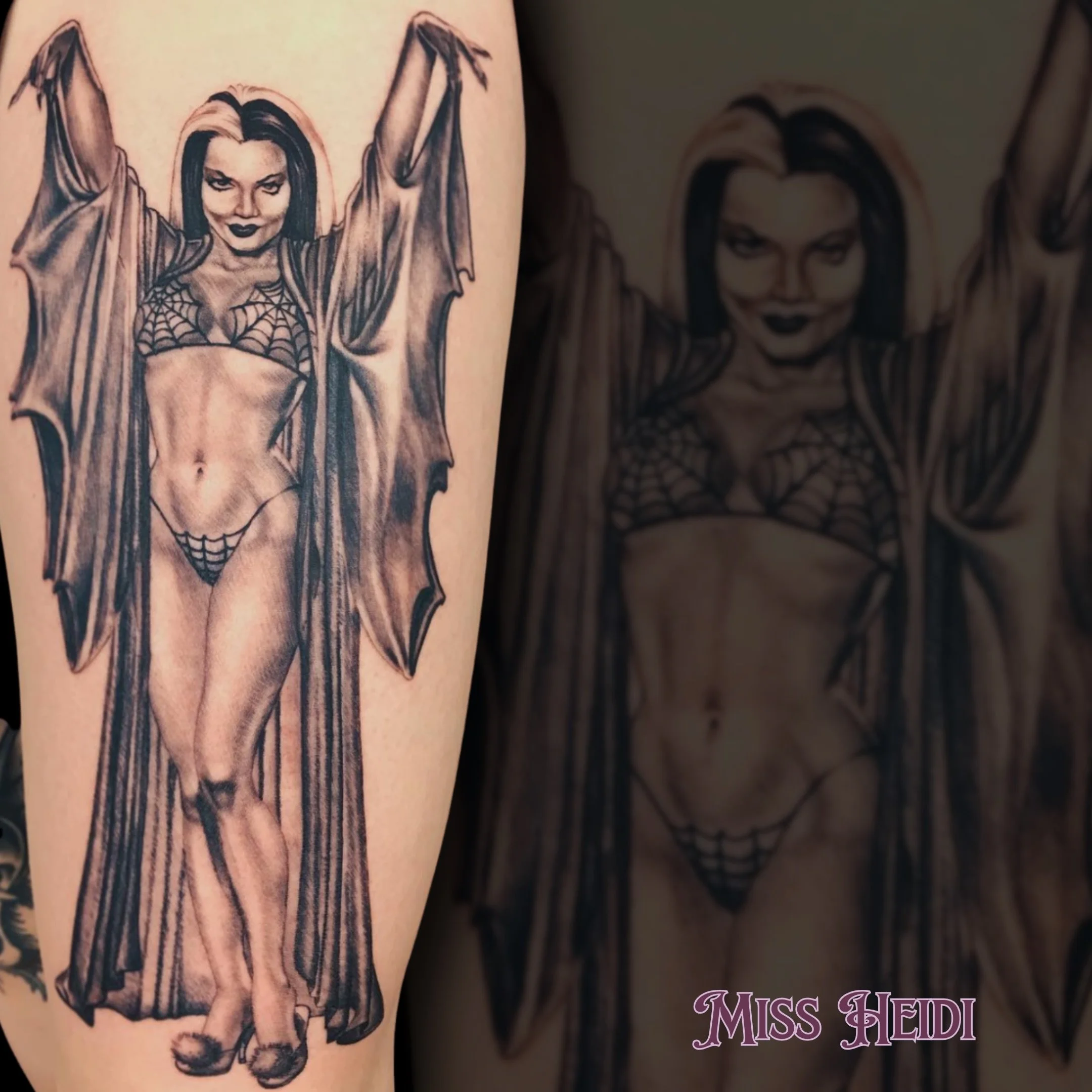 A vintage spooky queen brought to life 🖤 🦇
Miss Heidi captured total gothic glamour on this custom Lily Munster pin-up.

If you&rsquo;re looking to bring a spooky icon or classic pin-up concept to life, we&rsquo;d love to see your ideas.
Don&rsquo;
