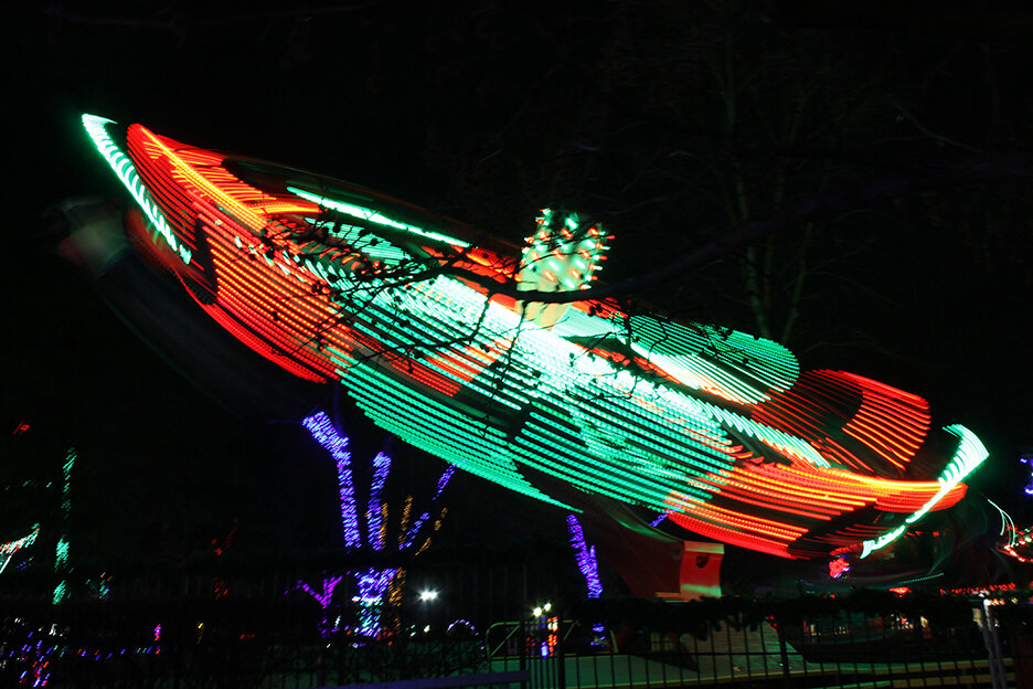  Paratrooper during Kennywood’s Holiday Lights  Photograph by Aviva Gersovitch  