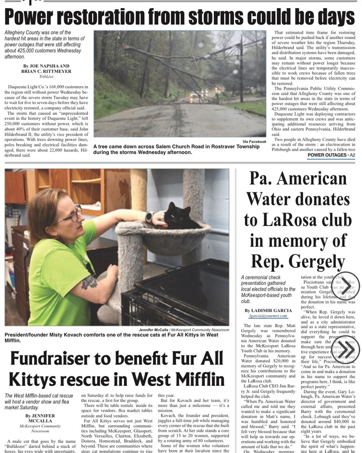 Our writers have been busy lately! Congratulations to @annalisahaughwout and @candidmemoriesbyjennifer for their recent front page stories in the Mon Valley Independent. #tubecitywriters are committed to finding stories about people who are making a 