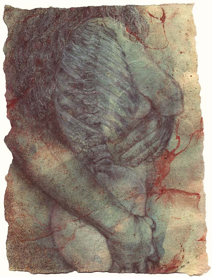 Profile couple with visible skeleton