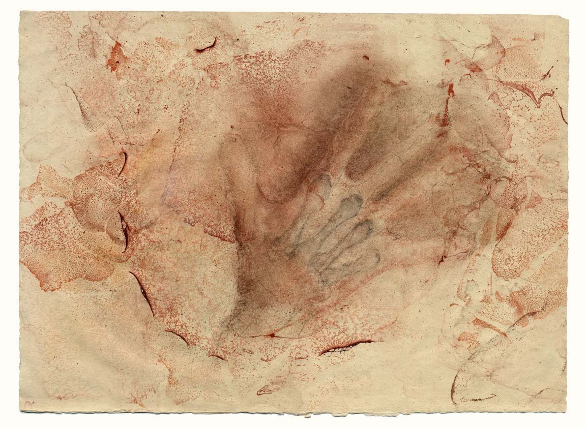 Palegold skeleton hand (crystalline red)