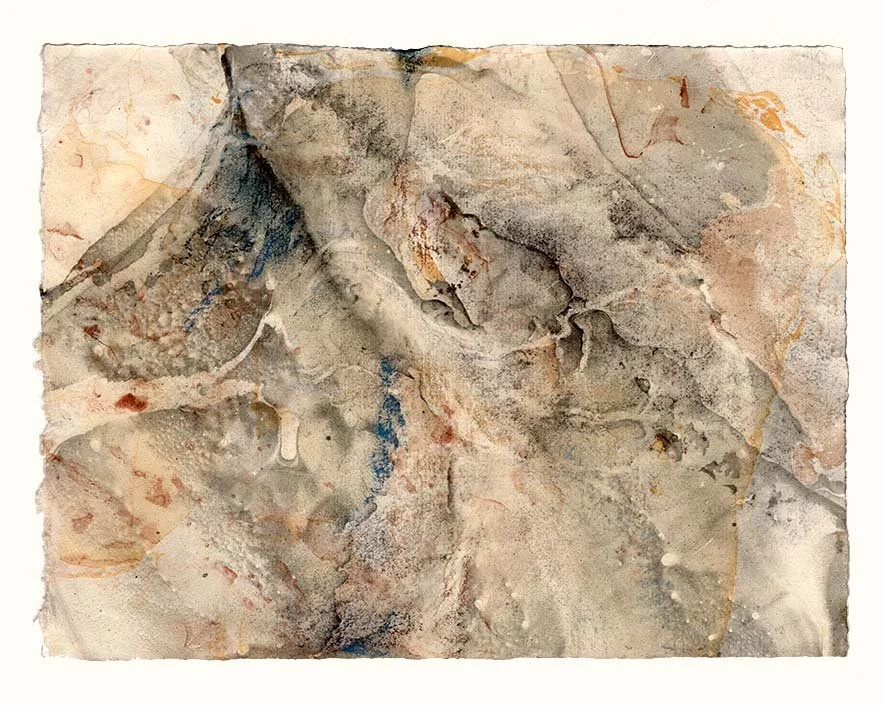  Nerve landscape (indigo + light), 8.75 x 11.5 in., Twinrocker Yale, 2025 