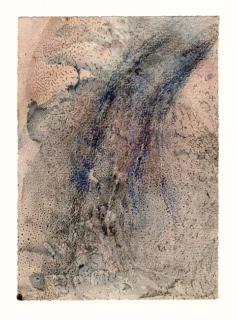  Cord closeup (blue Arches), 8 x 5.75&nbsp; in. on Twinrocker Rotunda, 2025 