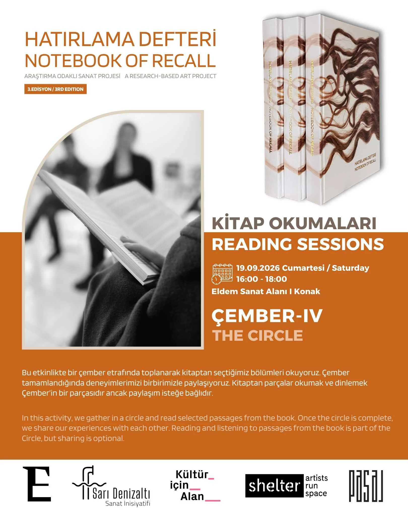 HATIRLAMA DEFTERİ, NOTEBOOK OF RECALL, Kitap Okumaları, Hatırlama Çemberi, Eldem Sanat Alanı