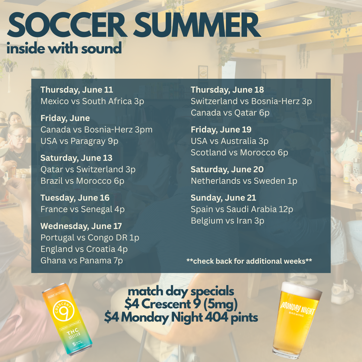 Soccer Summer Schedule