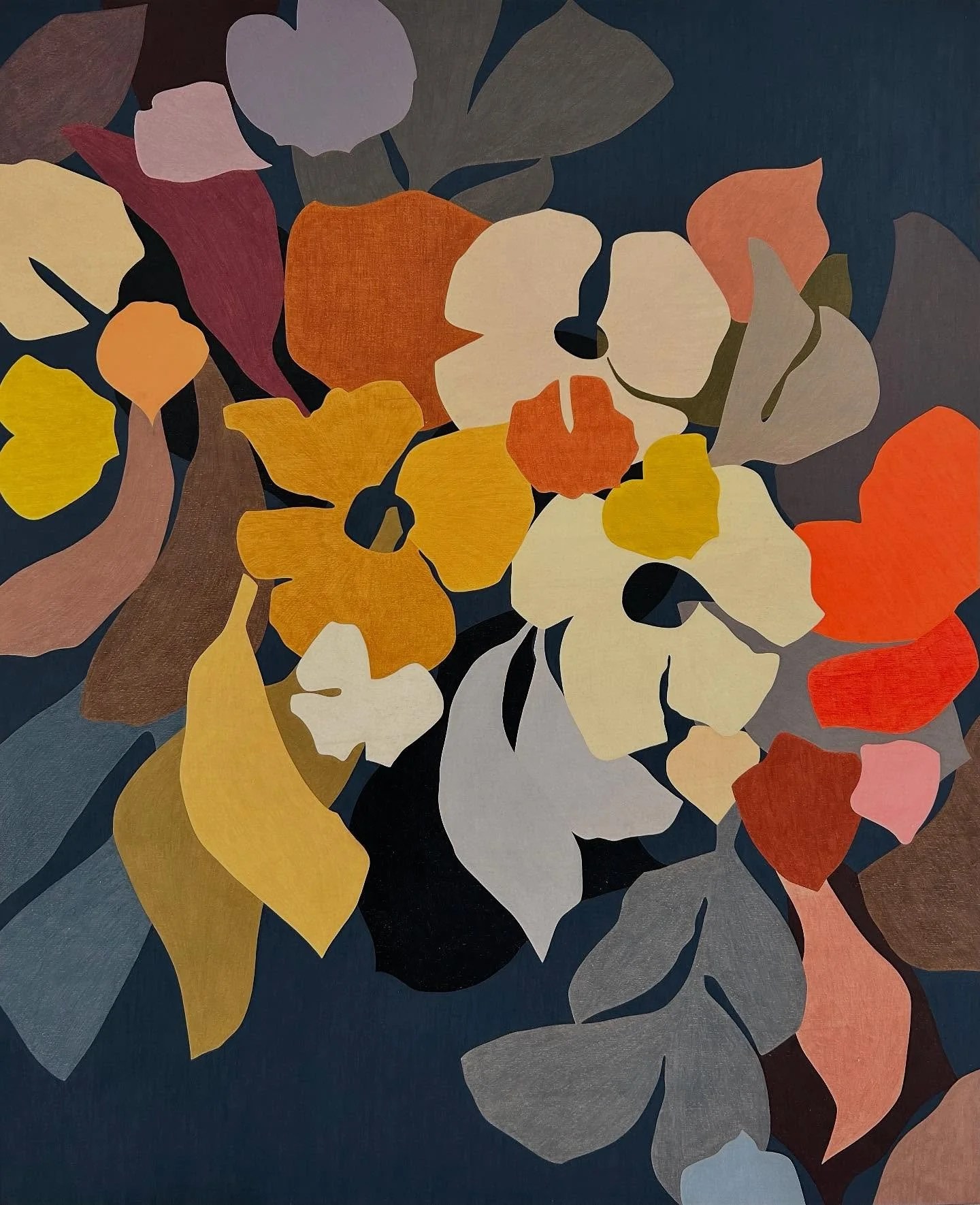 After spending a lot of time planning and designing new commissions, I finally found the time to finish this beauty. I&rsquo;ve been really enjoying exploring organic botanical shapes for my latest artworks. The placement of the composition and unexp