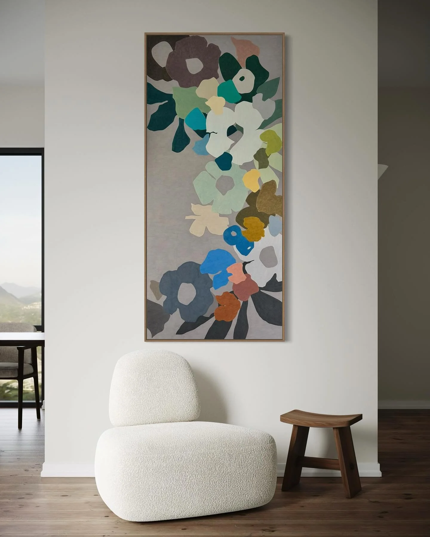 Always setting myself new challenges, this one was to create a composition that worked in both landscape and portrait orientations. I&rsquo;ve been hankering to do a floral with lots of negative space too. I think it worked out beautifully, do you? 
