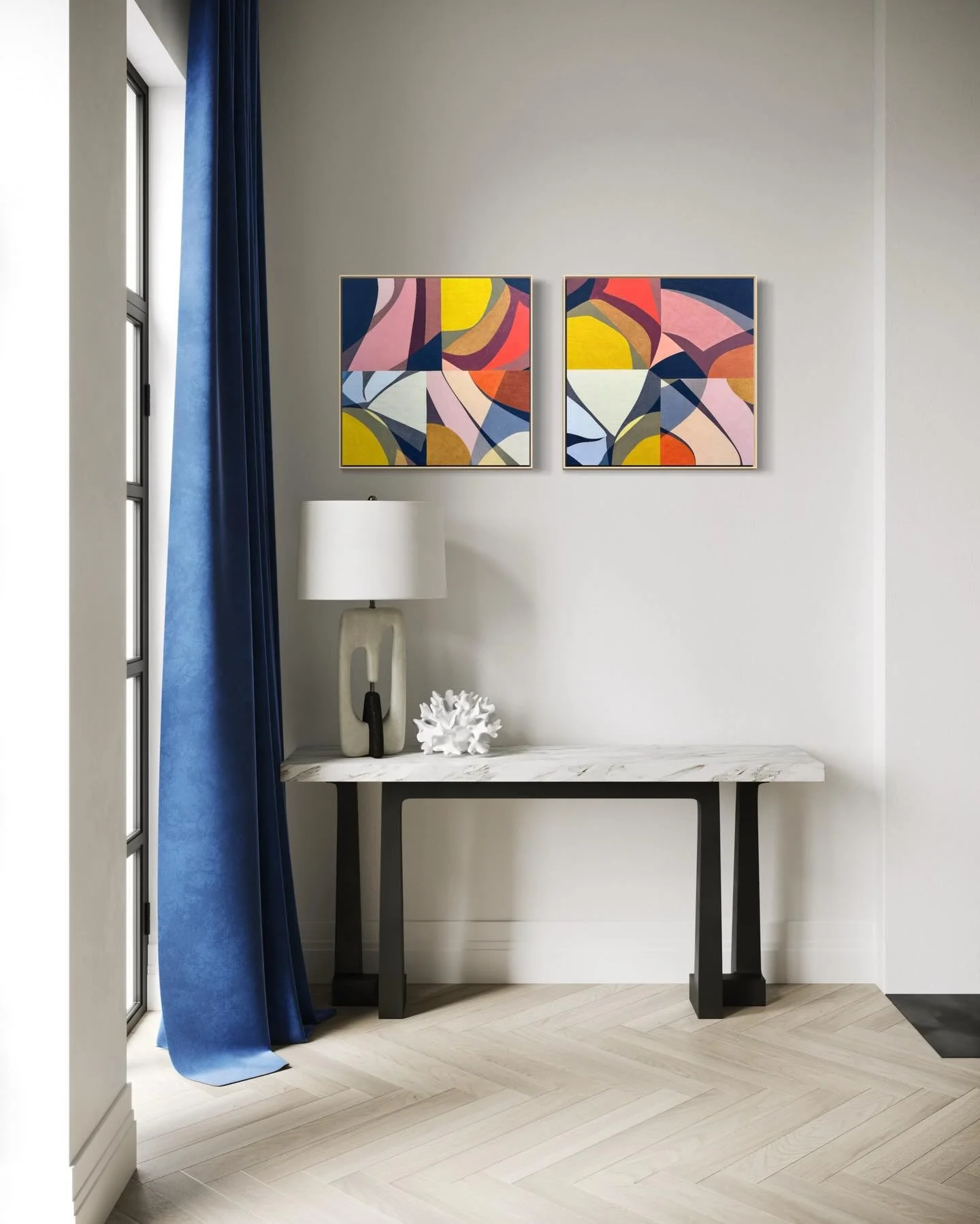 These two artworks have been firm favourites of mine since their creation, many times I thought about hanging them in my house. Today they have found a new home curtesy of @midmodoz and they sold as a pair which makes me soooooo happy. As an artist s