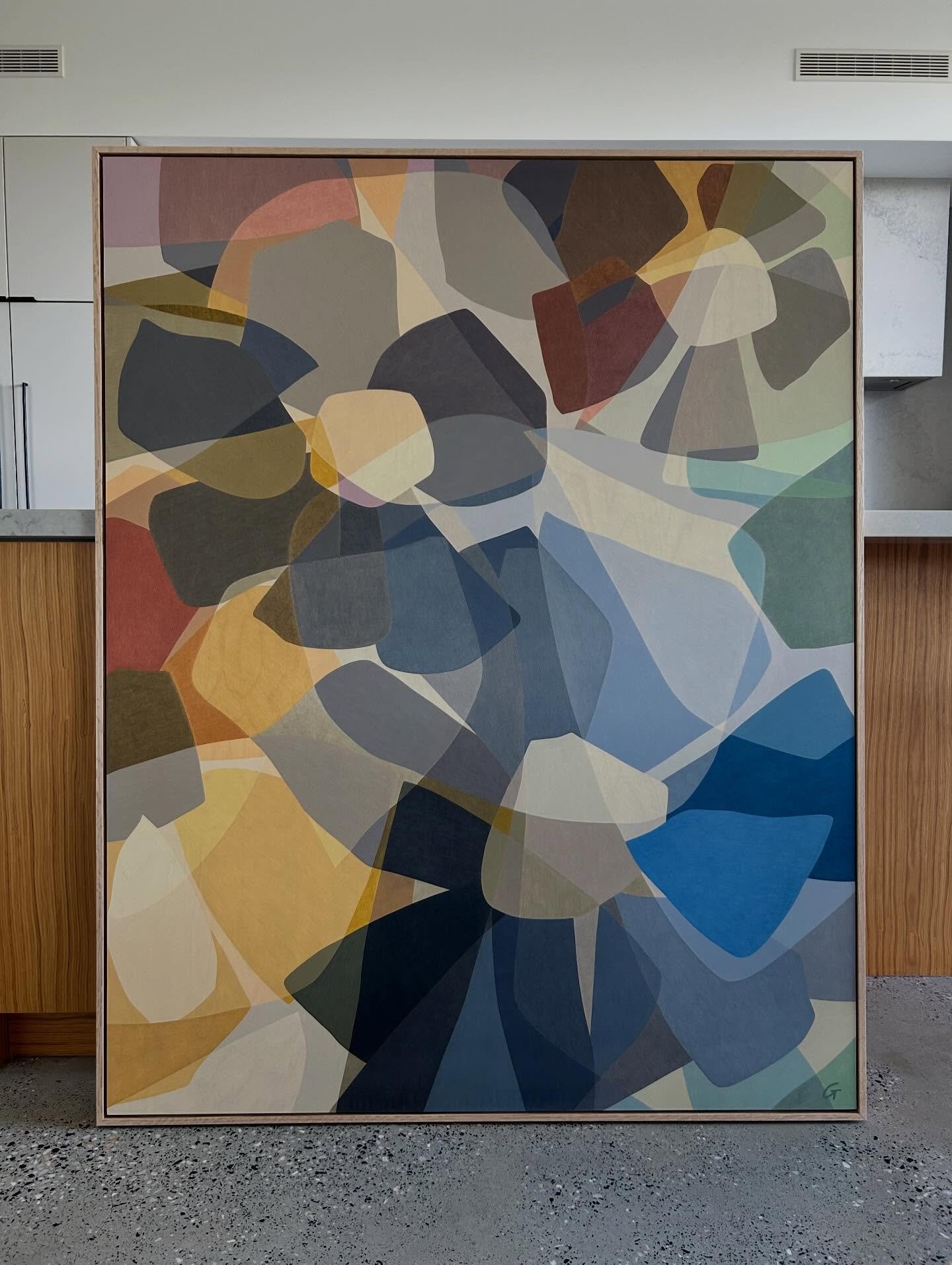 Finished another commission, this one&rsquo;s called Kaleidoscope Bloom. She&rsquo;s big, colourful and full of energy. 
I&rsquo;m so grateful to get the opportunity to create artworks for peoples homes, the spot for this one is rather special.

#art