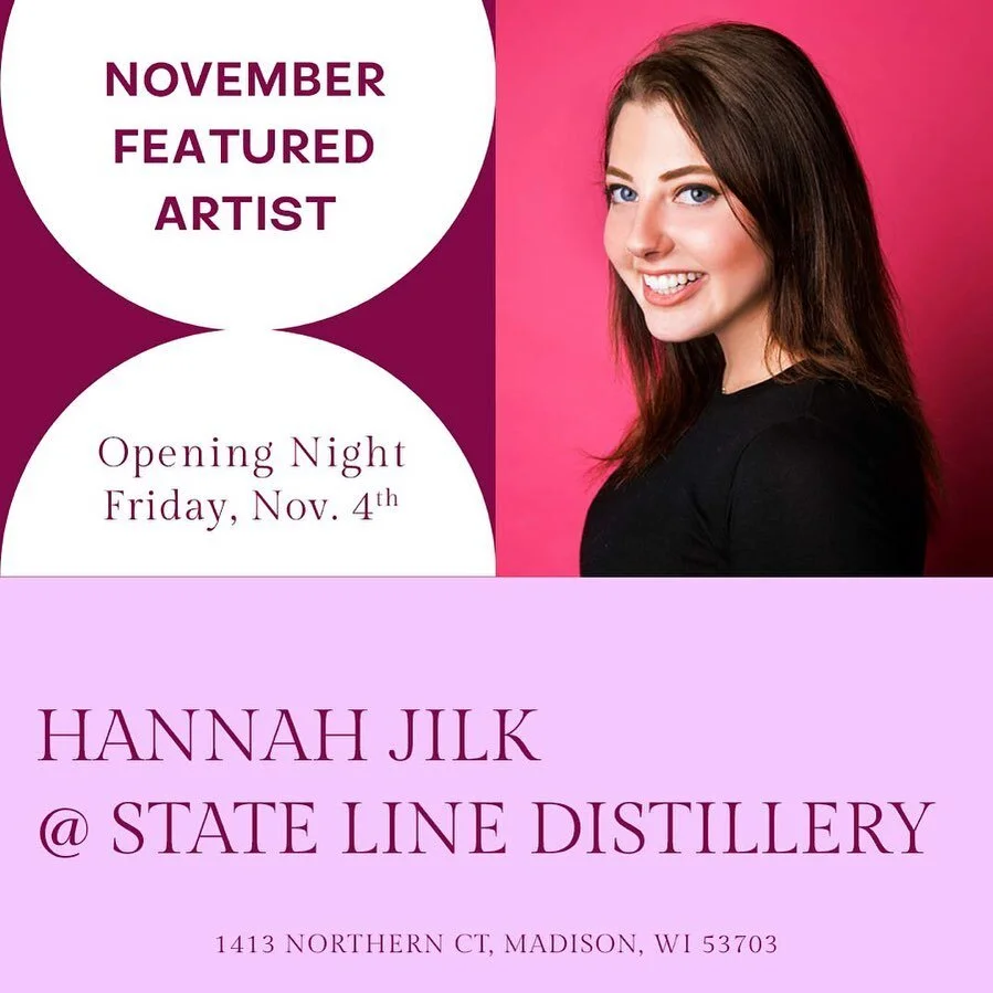 ✨EXCITING ANNOUNCEMENT! ✨
Next month, I will be having a gallery show at the amazing State Line Distillery in Madison! Most, if not all, of the work you&rsquo;ve seen me do on here will be hung up AND for sale in their cocktail lounge for the month o