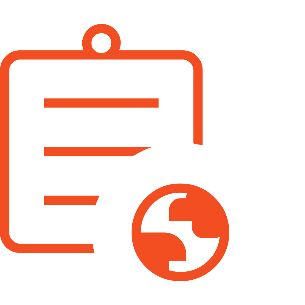 clipboard and globe icon
