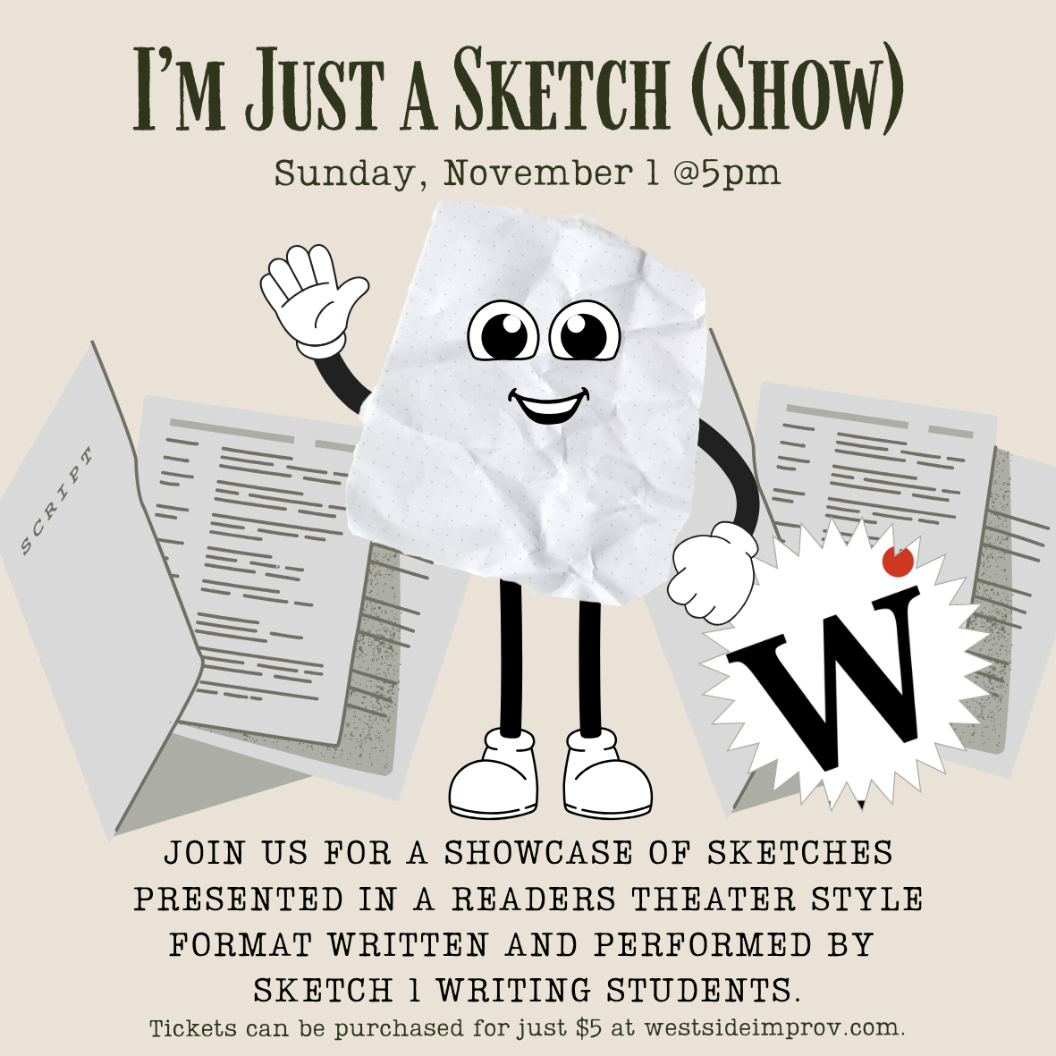 November 1: Sunday Night Show @5pm