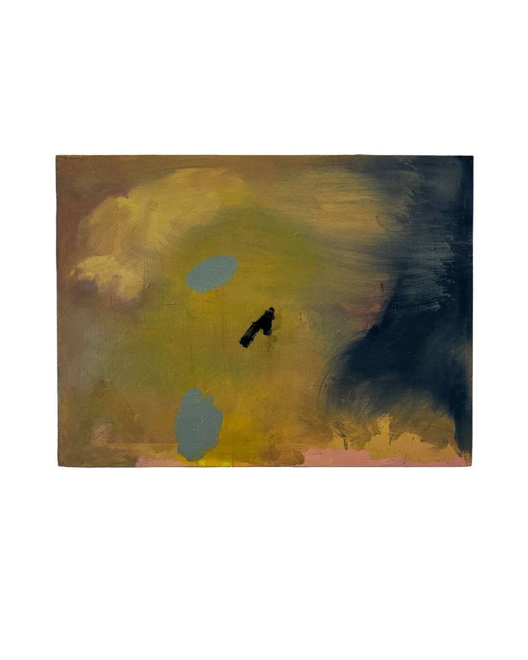 Les nuages, l&rsquo;oiseau et le ciel en col&egrave;re 
Acrylique, huile, crayon sur bois 
2026 
40x50cm
#painting #peinture #paysage #artwork