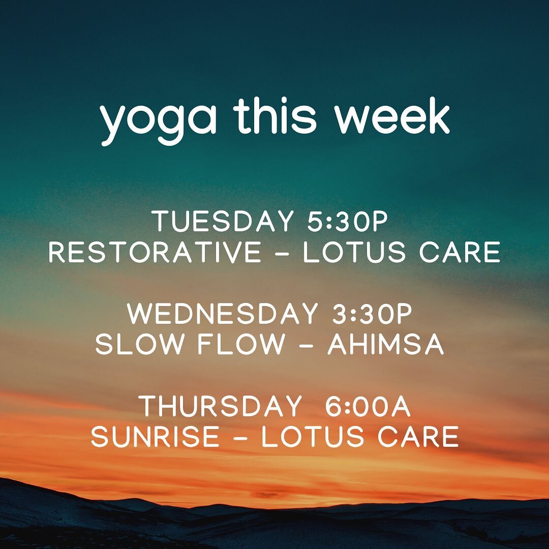 I&rsquo;d love to see you in a class this week! 
💜🙏🏽🌱✨🧘🏽🦋✌🏽👁

#mysonandmoonhealingarts #yoga #yogateacher #classesthisweek #yogaclasses #yogaeveryday #yogaeverywhere #restorativeyoga #gentleyoga #sunriseyoga