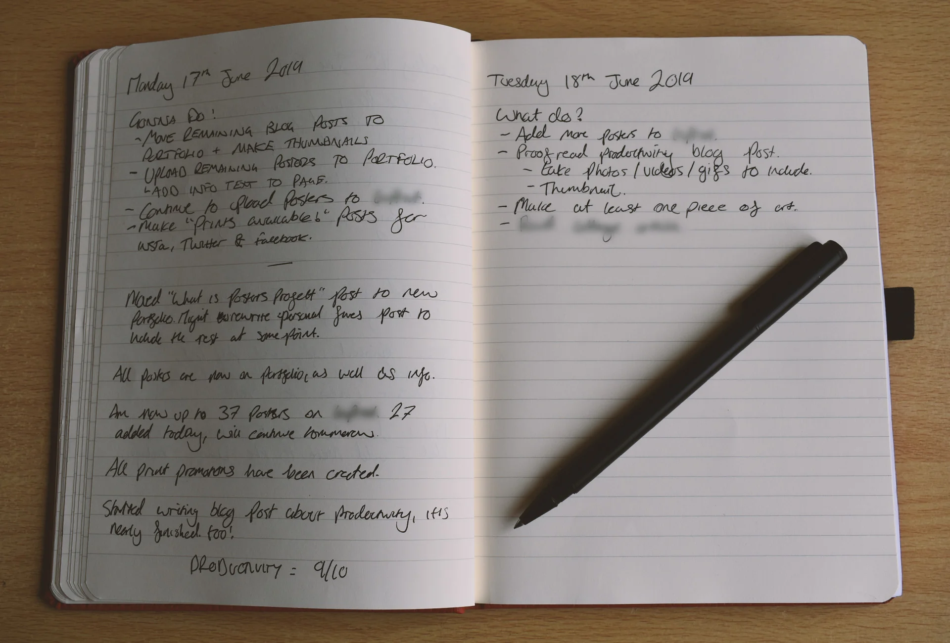 My notepad. If you can read my handwriting, I’ll be very impressed. I barely can.