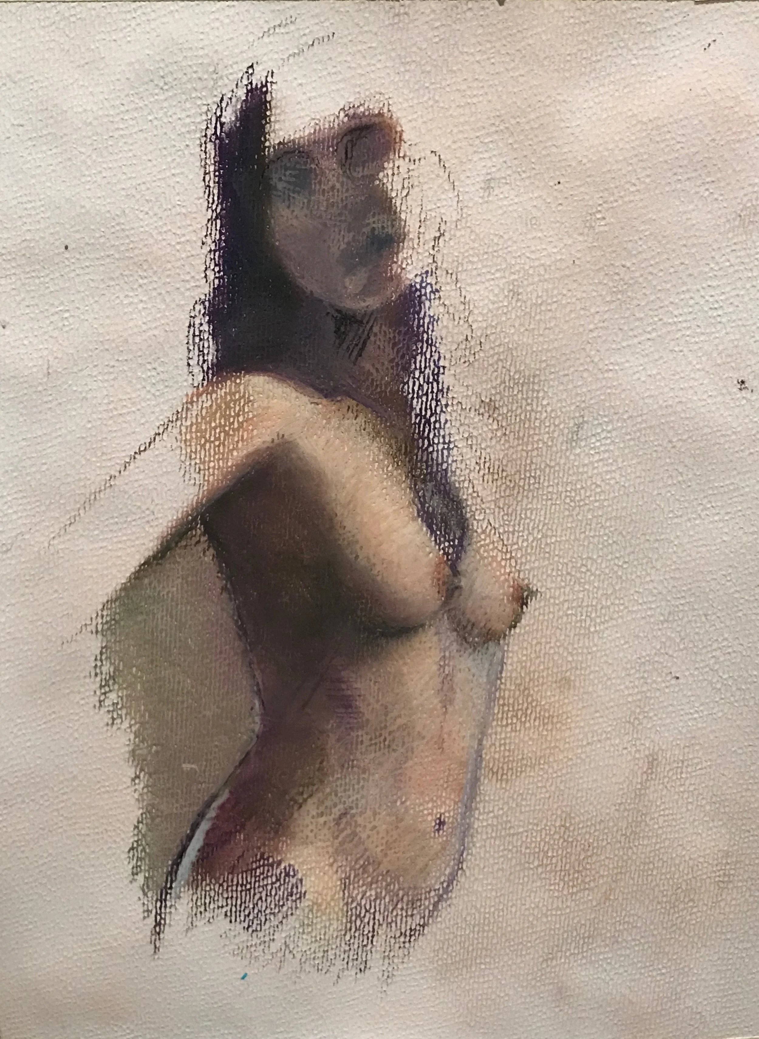 Nude Sketch original oil pastel