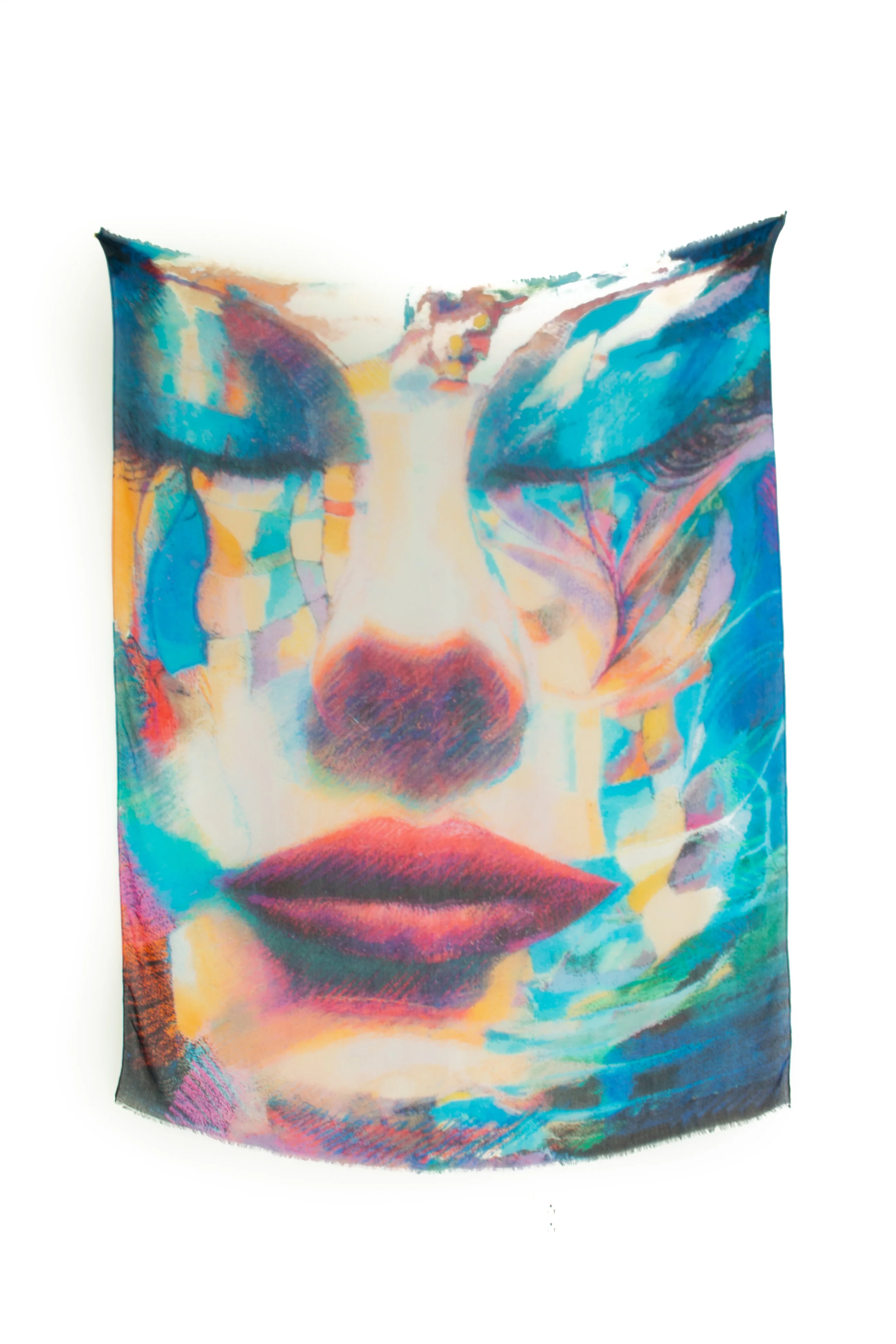 Metamorphosis face art printed scarf