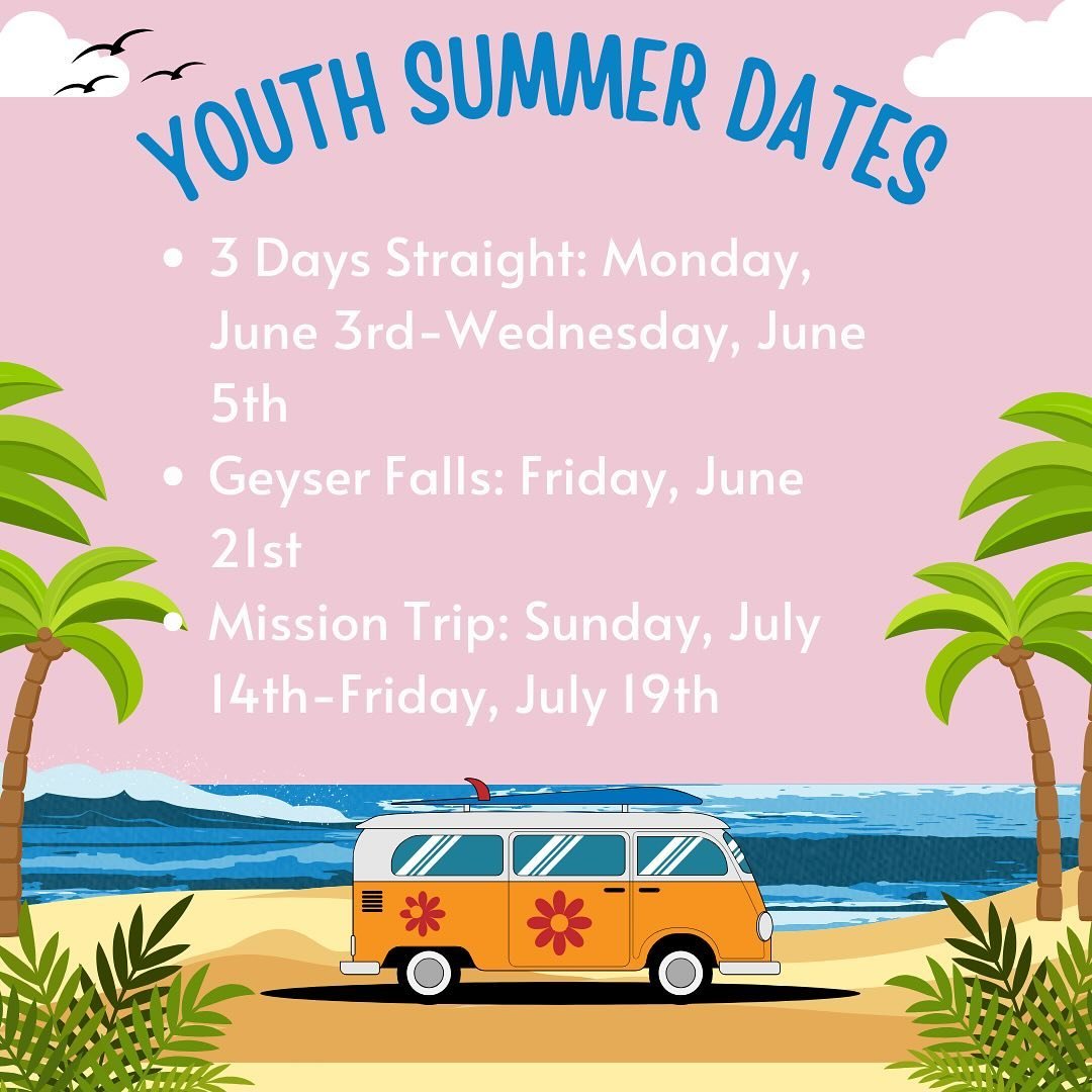 Summer has arrived!!☀️
We are so excited to announce our summer activities and hope to have y&rsquo;all there!