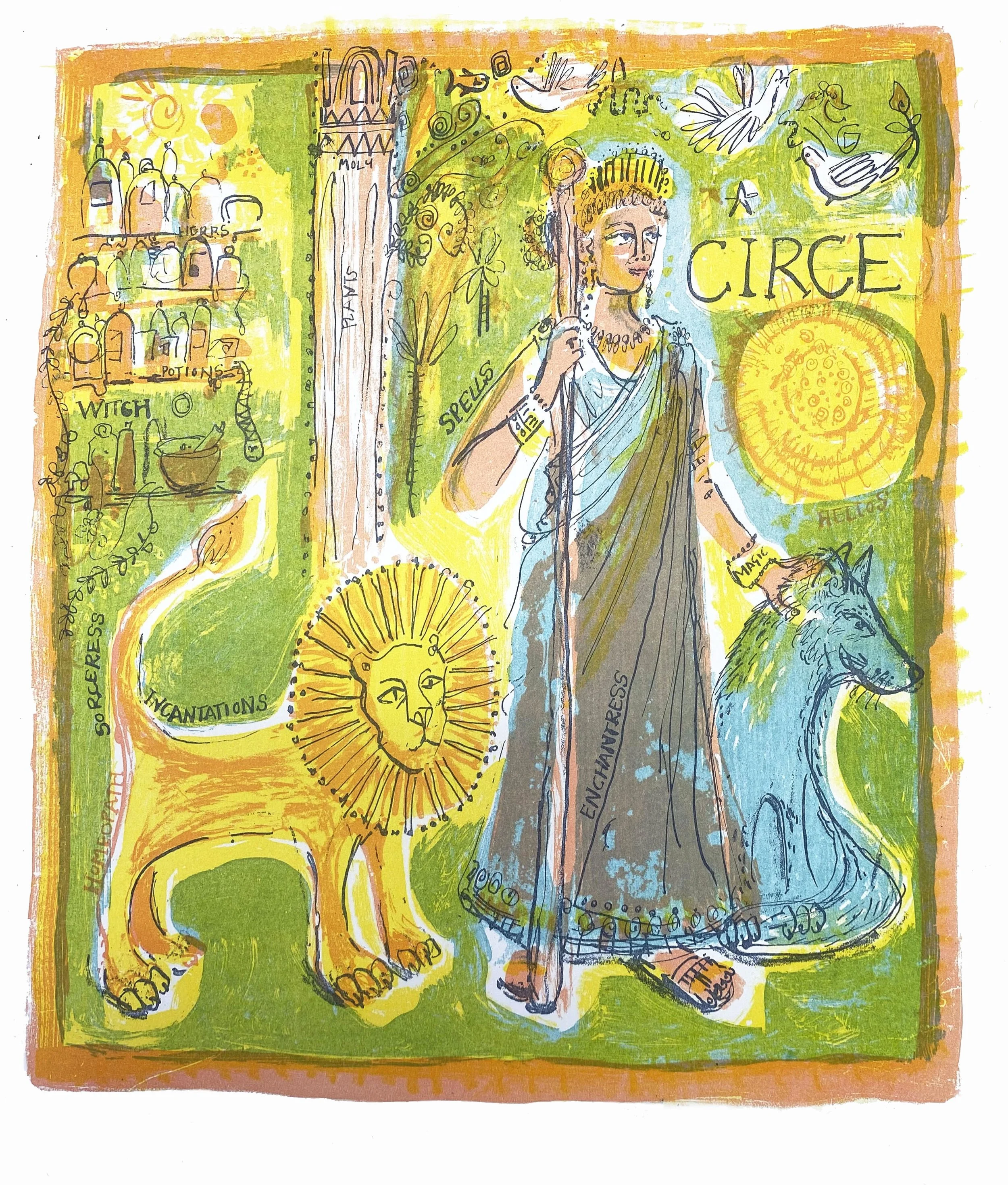 Four colour lithograph of the goddess Circe.jpg