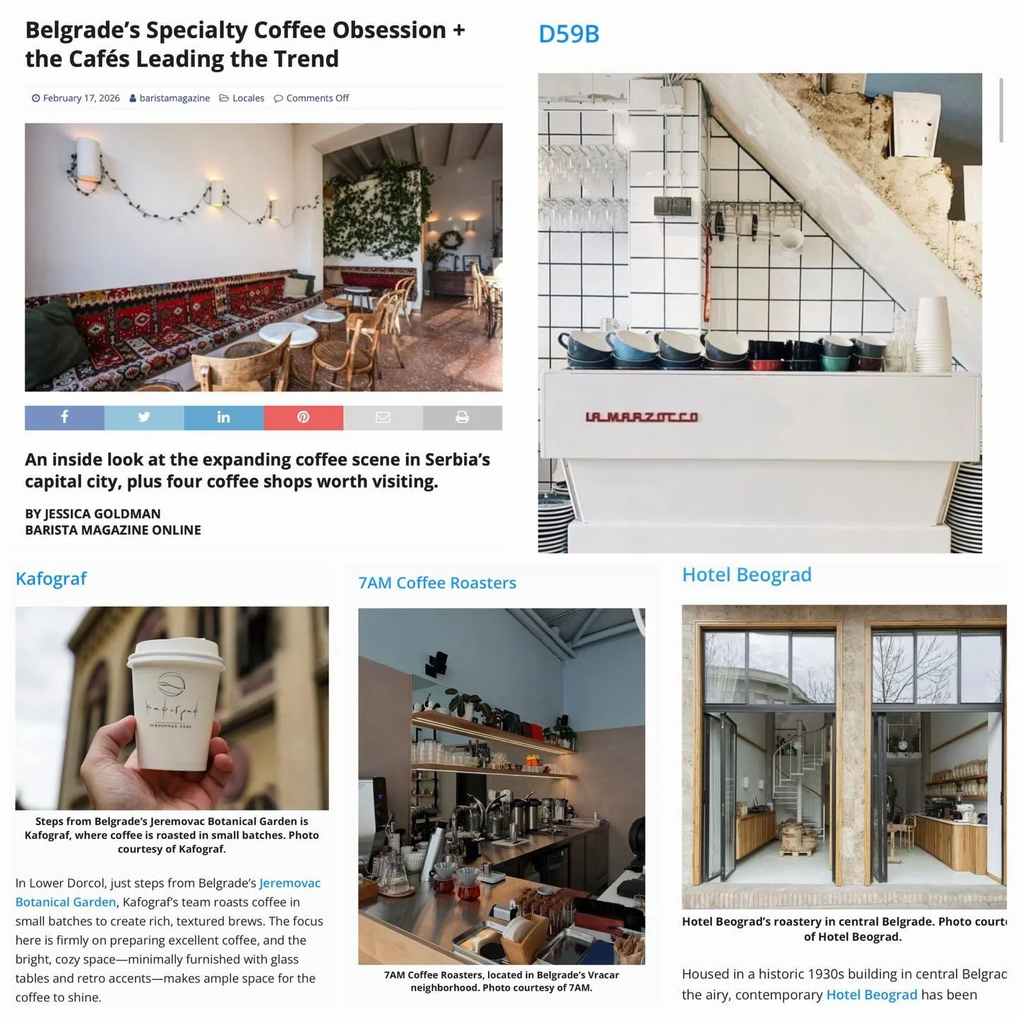 I&rsquo;m excited to share my first piece for Barista Magazine Online. If you&rsquo;ve been to Belgrade you know that the city&rsquo;s specialty coffee scene is booming. If you haven&rsquo;t been, go now! Coffee is just one of the many reasons I love
