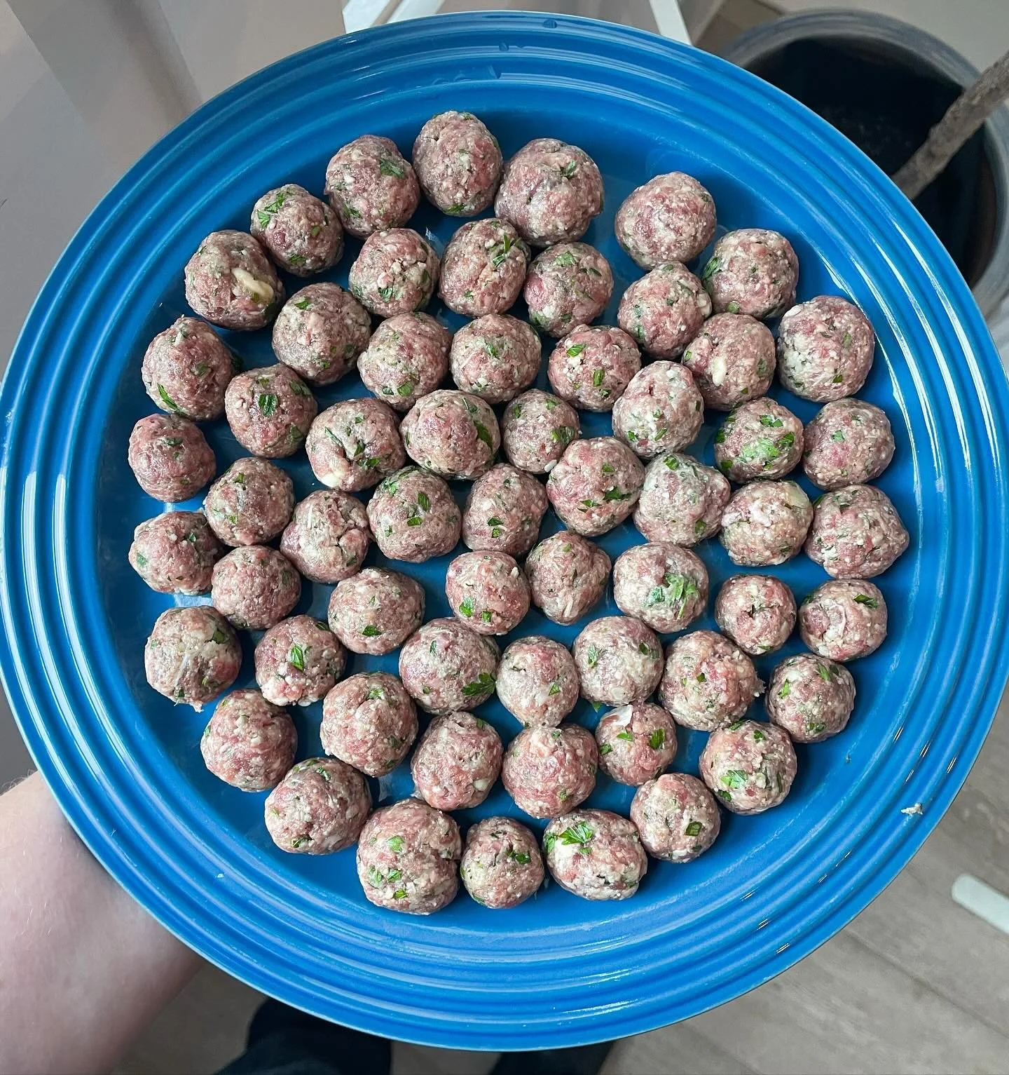 Mini meatballs ready to simmer in Italian wedding soup!

#italianweddingsoup #weddingsoup #soup #meatballs #minimeatballs #dcchef #fiddleheadchef #mealprepchef #chefswithoutrestaurants