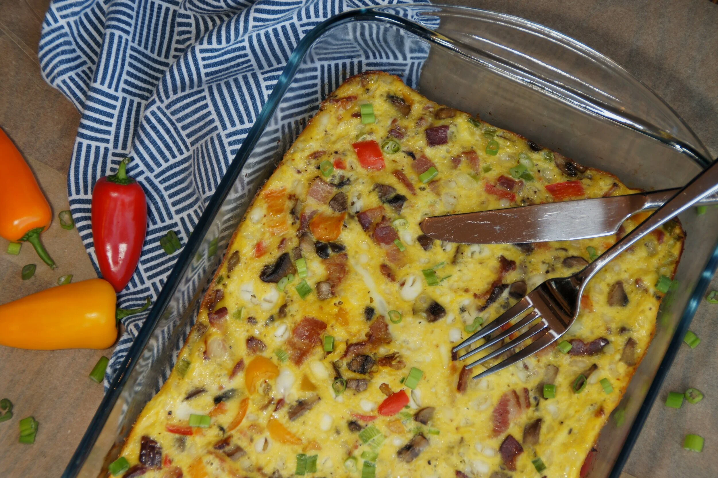 Cottage Cheese & Veggie Egg Bake — Land of 10,000 Recipes