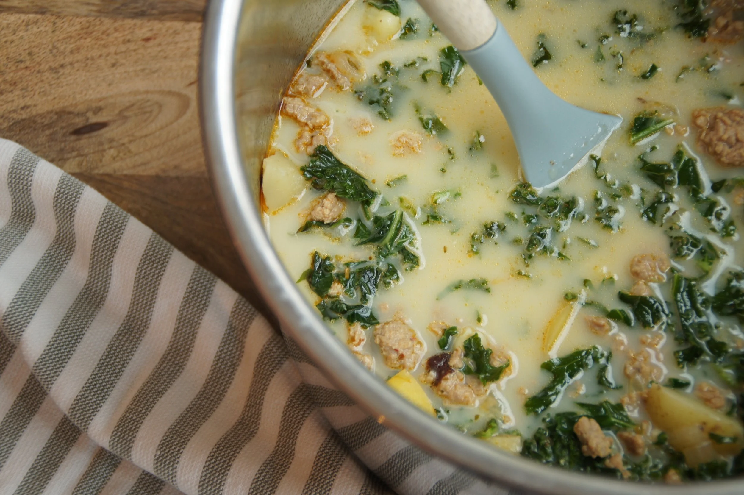 Instant Pot Sausage, Potato & Kale Soup — Land of 10,000 Recipes