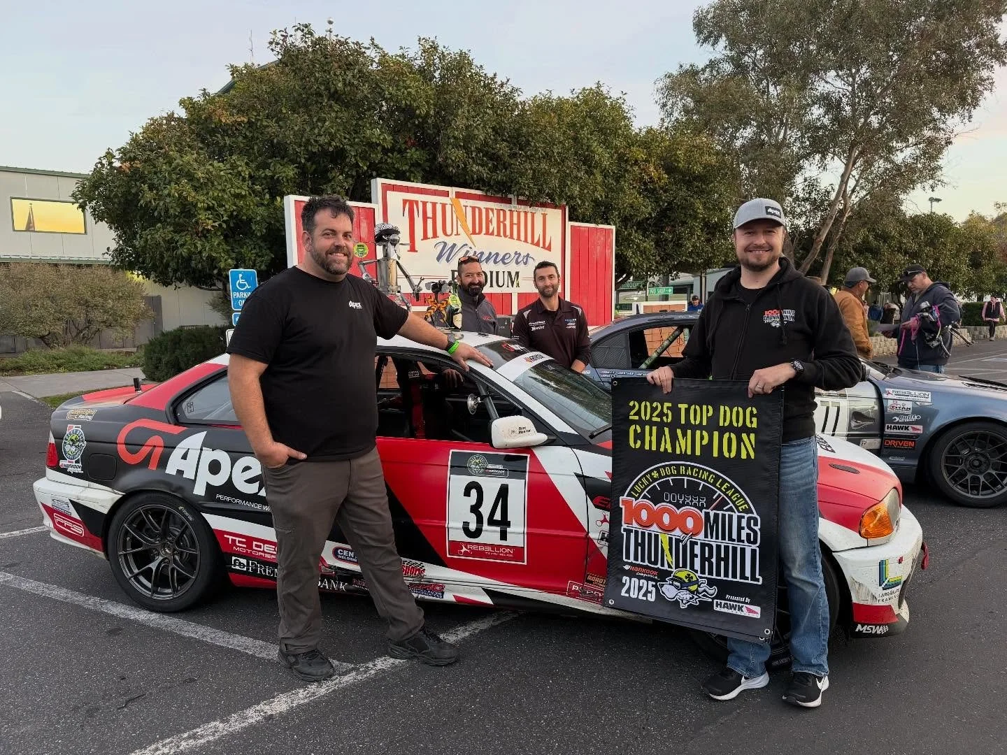 What a wild weekend and a great finish for the 2025 @raceluckydog season. Team @apexwheels pulled off 1st in Class A &amp; overall win at our home track, @thunderhillracewaypark. This win secured us Top Dawg in Class A for the 2025 season. Couldn&rsq