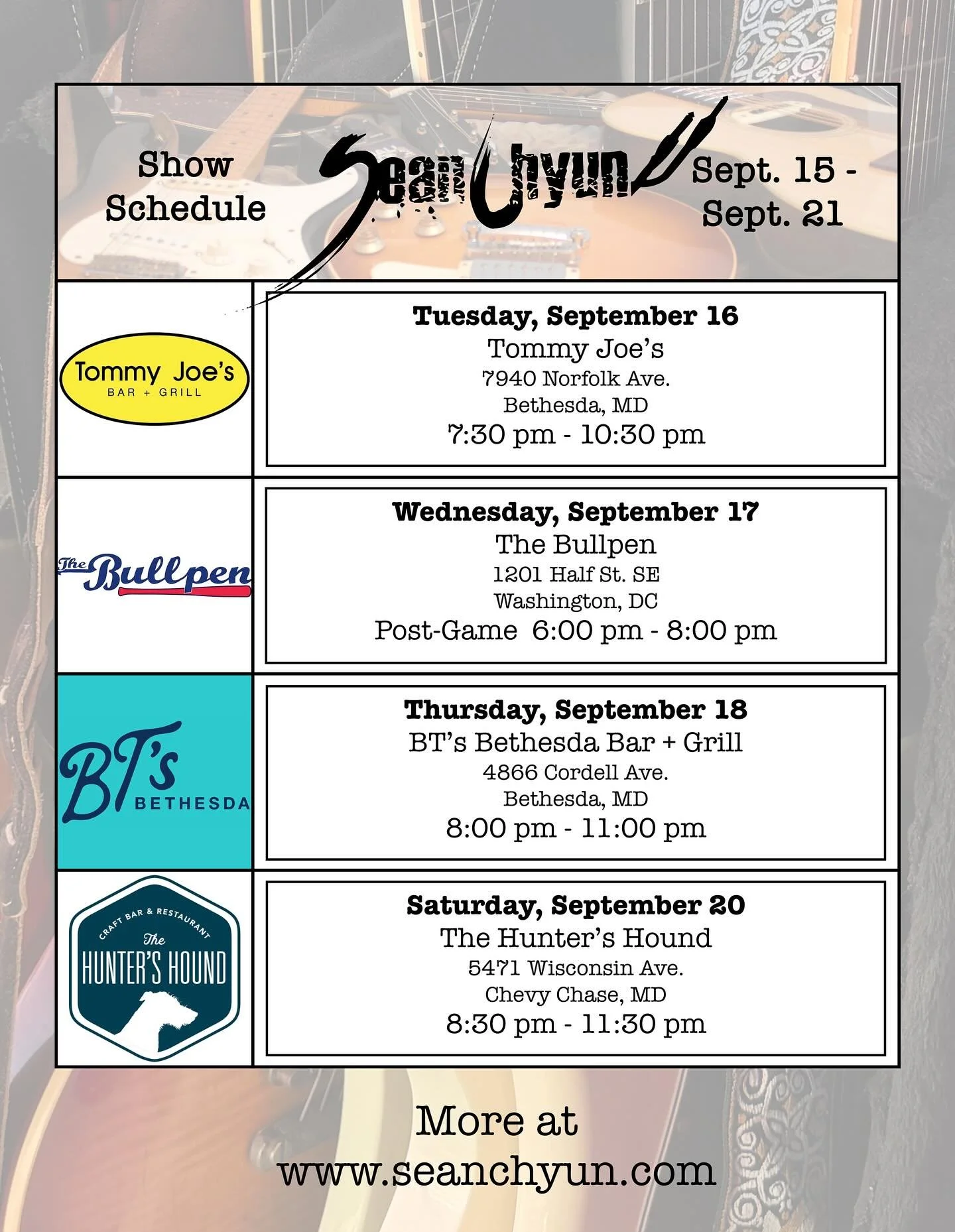 My birthday week is here and I'll be celebrating by playing music... so the same as every week- and what a fantastic life that is! So come on out and enjoy a drink and a song or twenty at some of the area's finest alcohol facilities- they're called t