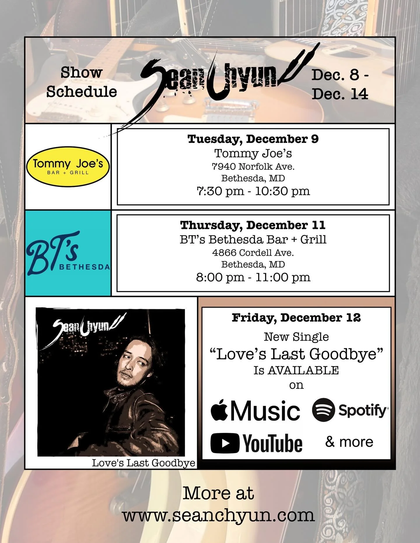 It's a big week. Got the standard issue shows in town during the week. And a new original song being released on Friday!!! I'm very excited about it and I imagine that will come out in my shows this week. Come out and enjoy a drink and a song or twen