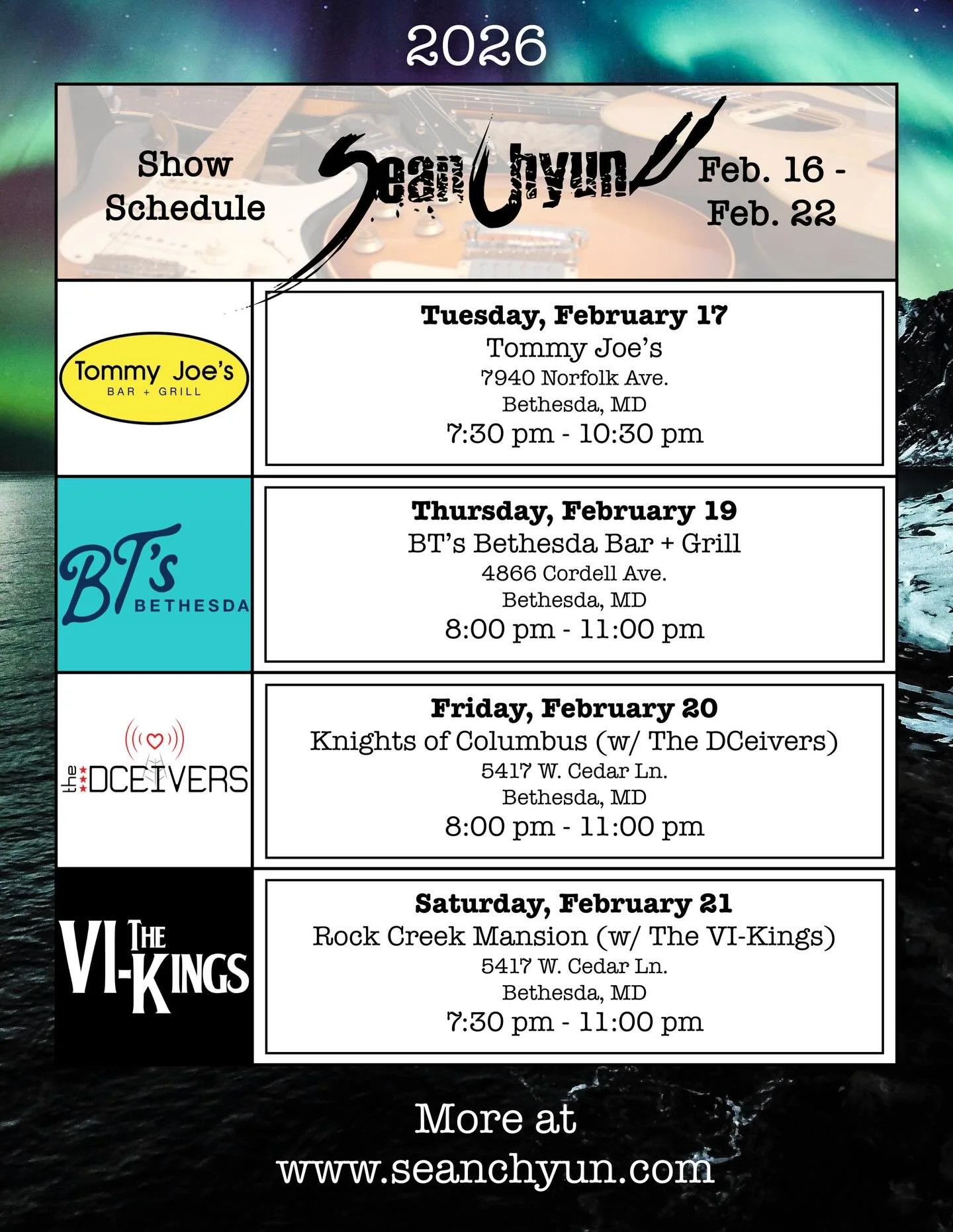 Got another wonderful week of shows in nearly every iteration of musical format I work in. Come out and enjoy a drink and a song or twenty!!!

🎶 🍻 🎸 🥃 🎤

#LiveMusic #SupportLiveMusic #DMVMusicians #SupportLocal #BefriendAMusician