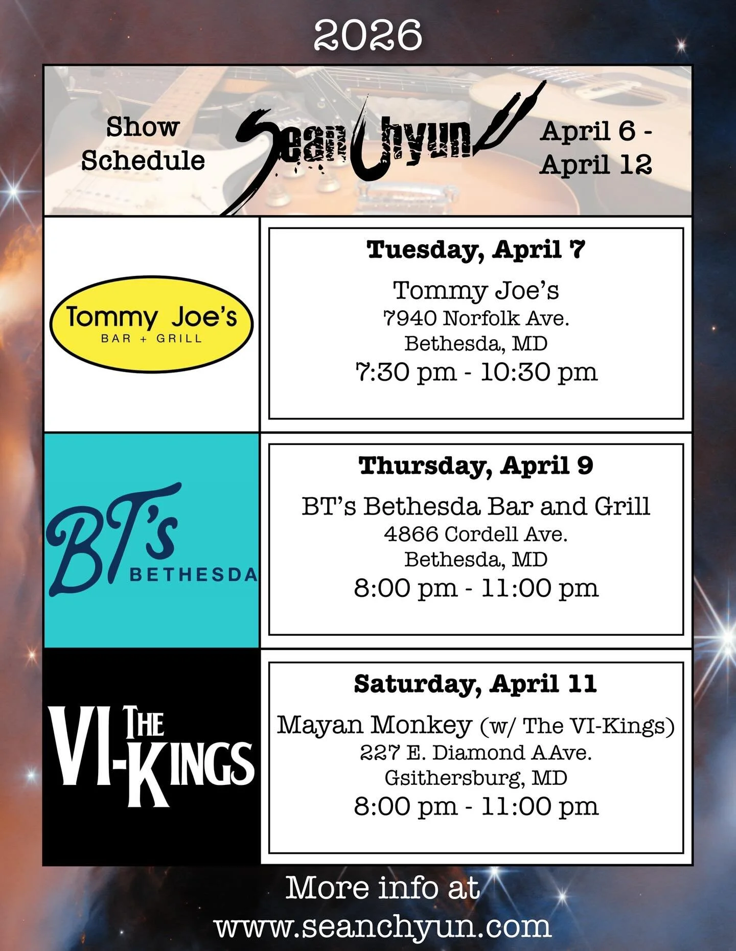 Come out to a show and enjoy a drink and song or twenty!

🎶 🍻 🎸 🥃 🎤

#LiveMusic #SupportLiveMusic #DMVMusicians #SupportLocal #BefriendAMusician