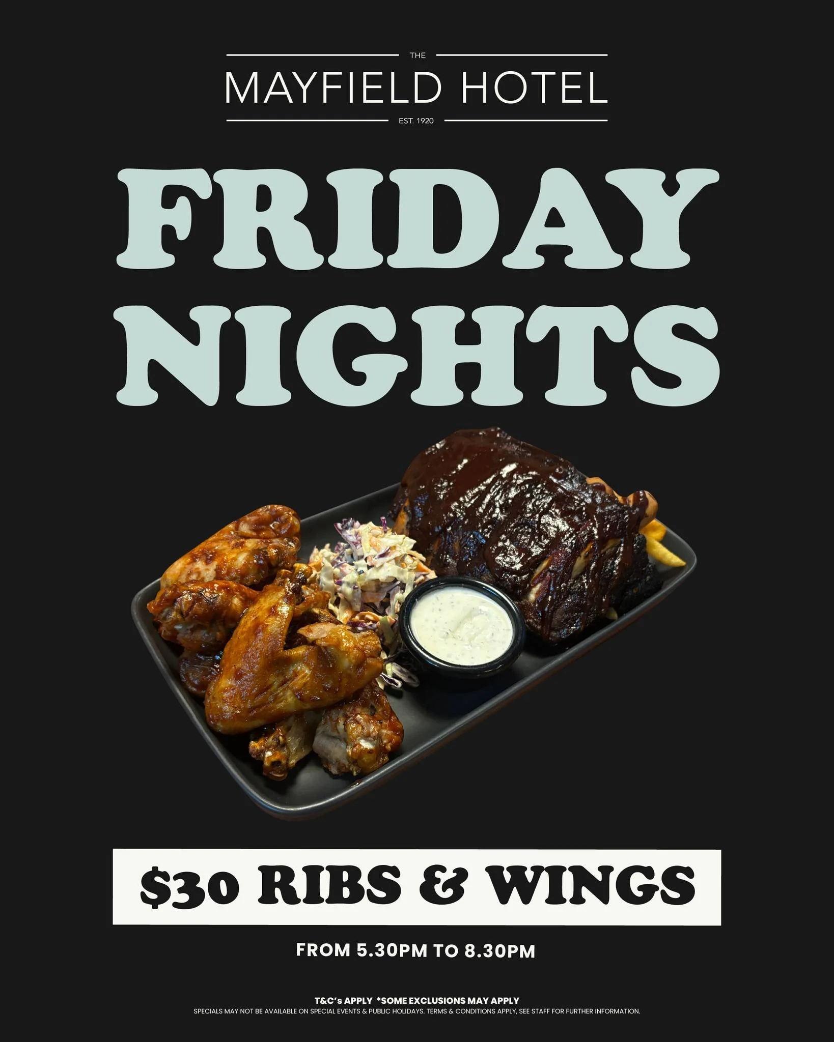 Friday nights are better at Mayfield Hotel! 🍻

Join us tomorrow night for an epic night of fun and flavour:
🎟️ Meat Raffle from 3pm &mdash; drawn at 6pm
🃏 UNO Jackpot &ndash; grab a ticket with every drink from 4pm
🍸 $12 Cocktails from 4pm&ndash;