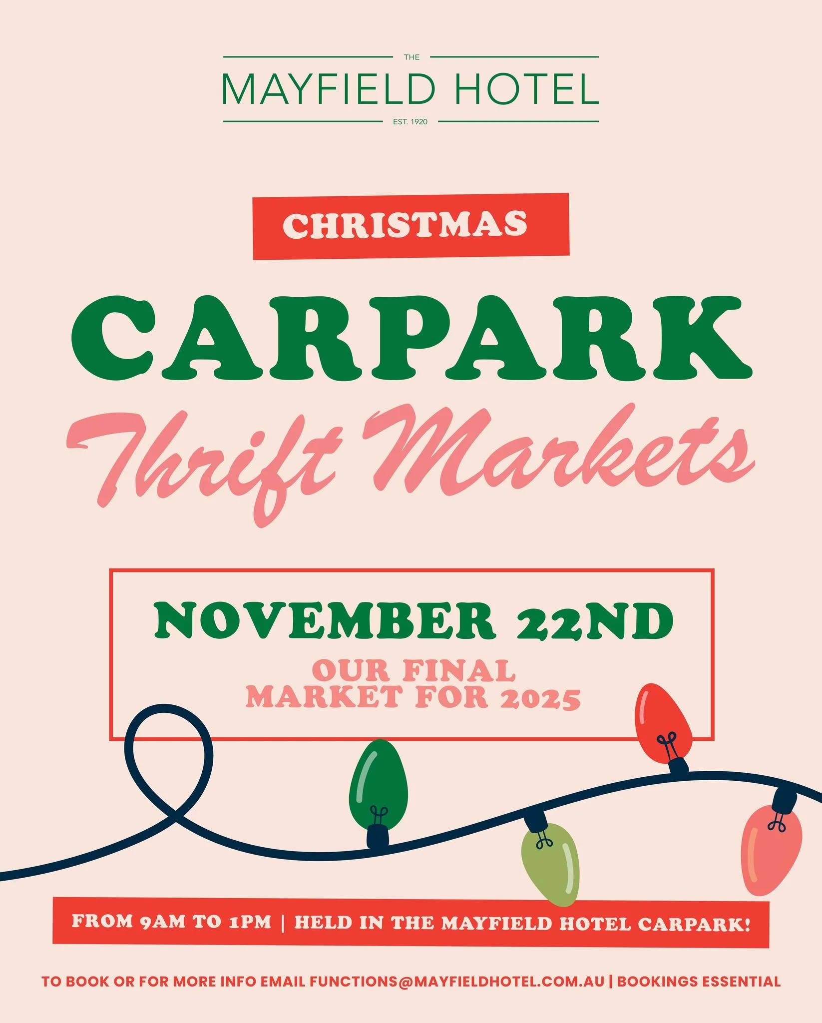 π Don’t miss our FINAL Carpark Thrift Markets of the year Saturday, 22nd November! ποΈ This one’s our festive Christmas edition!
With a huge variety of stalls, it’s the perfect spot to purchase those Christmas gifts for everyone o