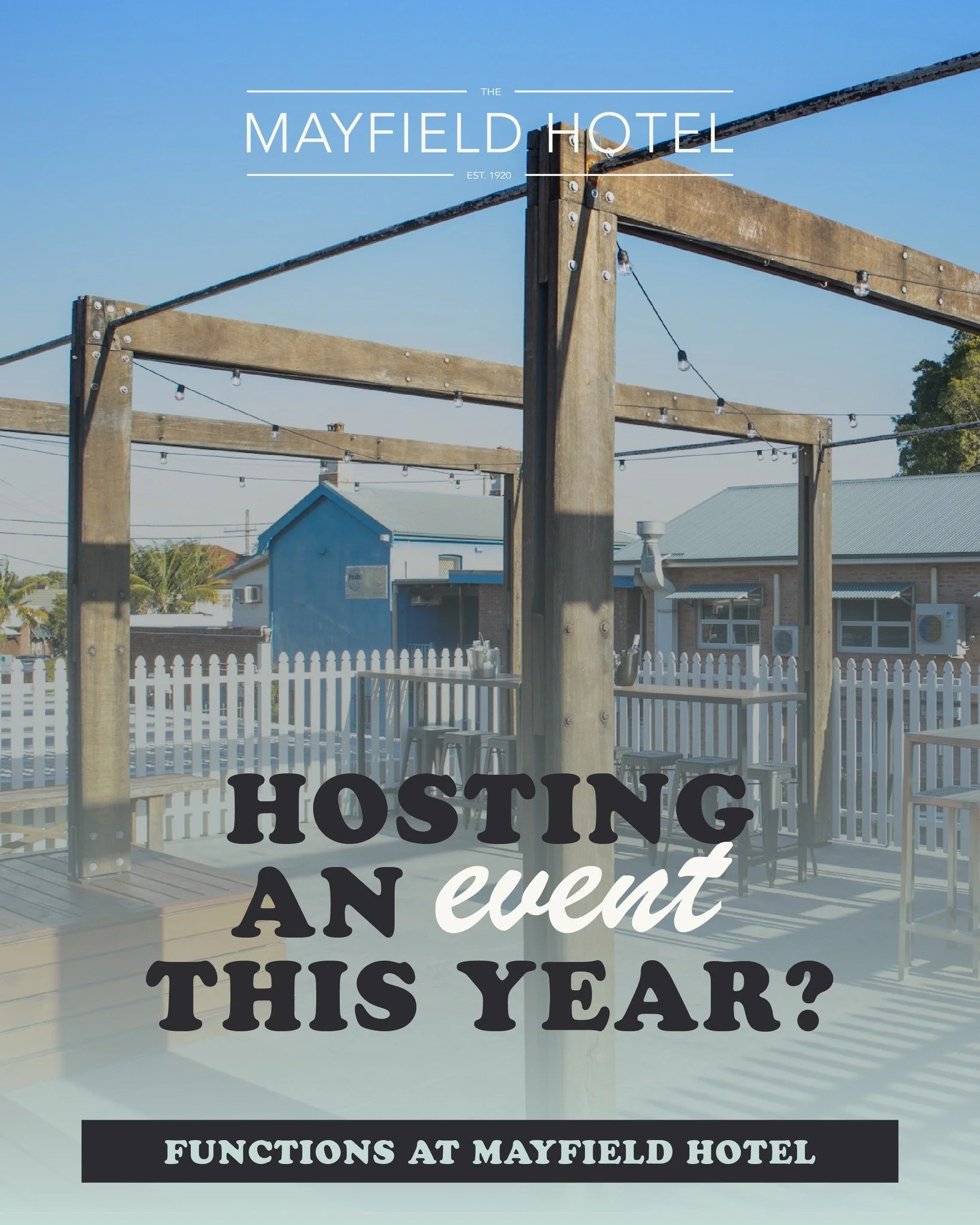 ✨ Hosting an event this year? ✨

Upstairs at Mayfield Hotel is a large, private function space that many people don&rsquo;t even realise exists &mdash; a hidden gem!

Perfect for weddings, milestone birthdays, fundraisers and special events, the spac