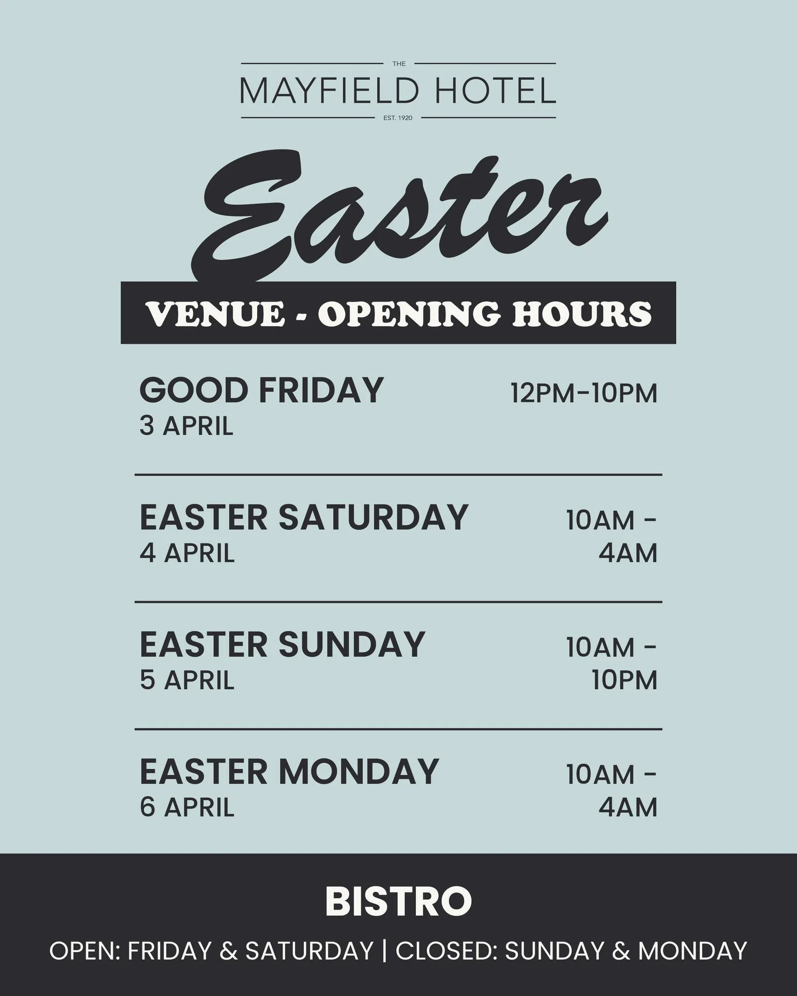 🐣 Easter Trading Hours 🐣

Who are you going to pop in with this Easter? 👇