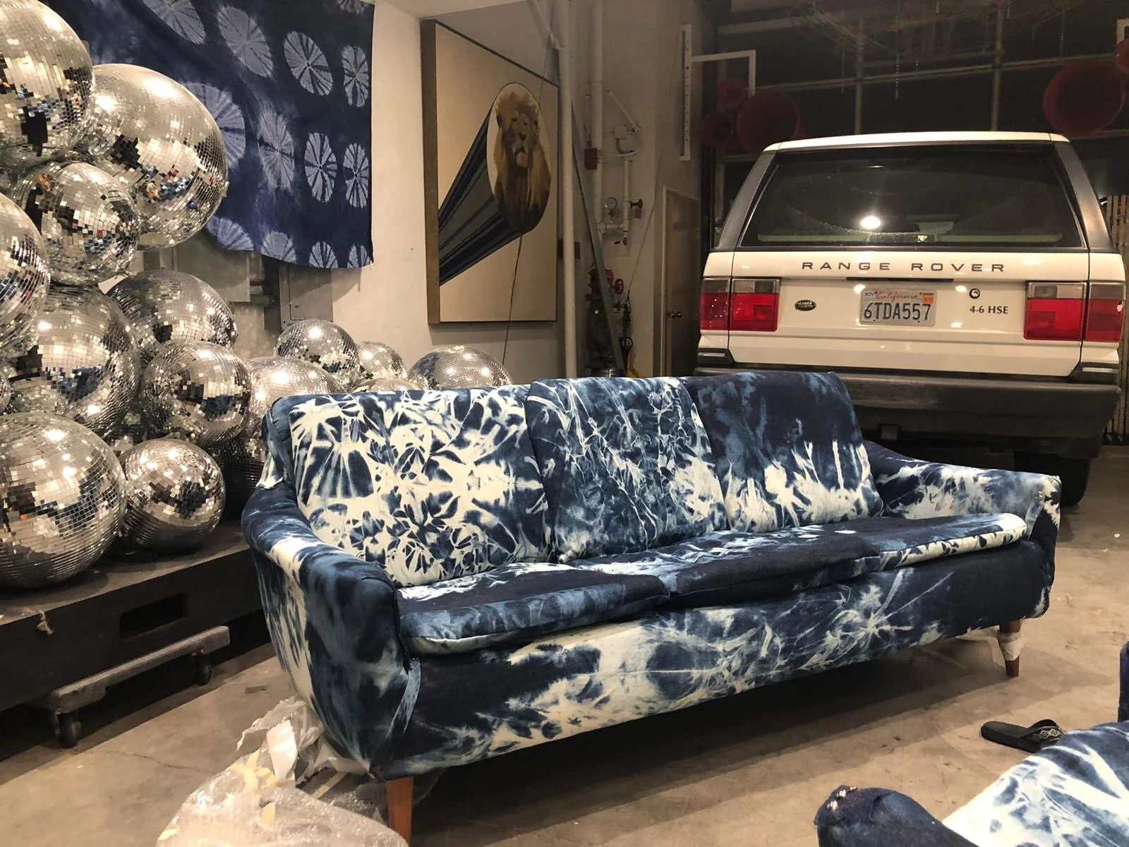 Artisan Made Hemp Denim Acid Wash Couch Reupholstery