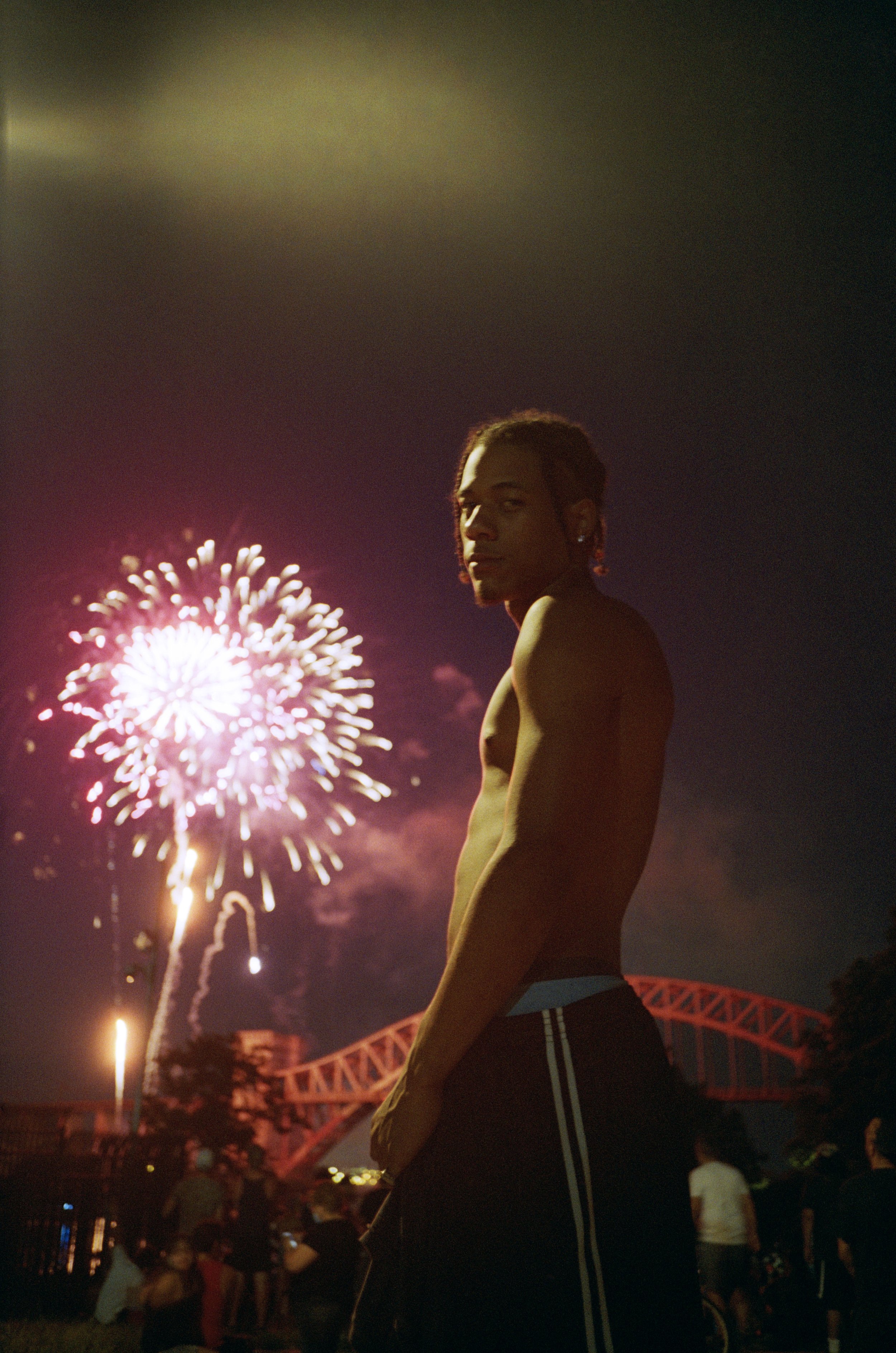 bryan at astoria park for the yearly fireworks show, 2021