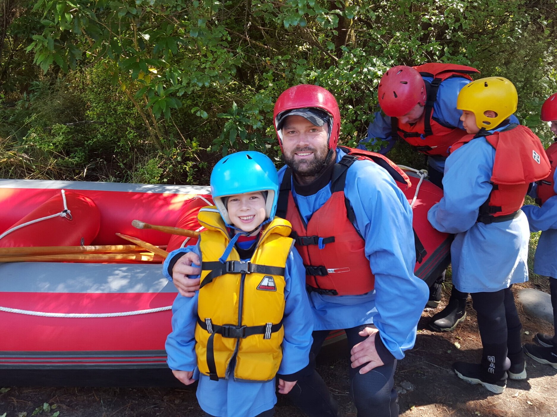 Ben and I rafting at Father and Kids Camp