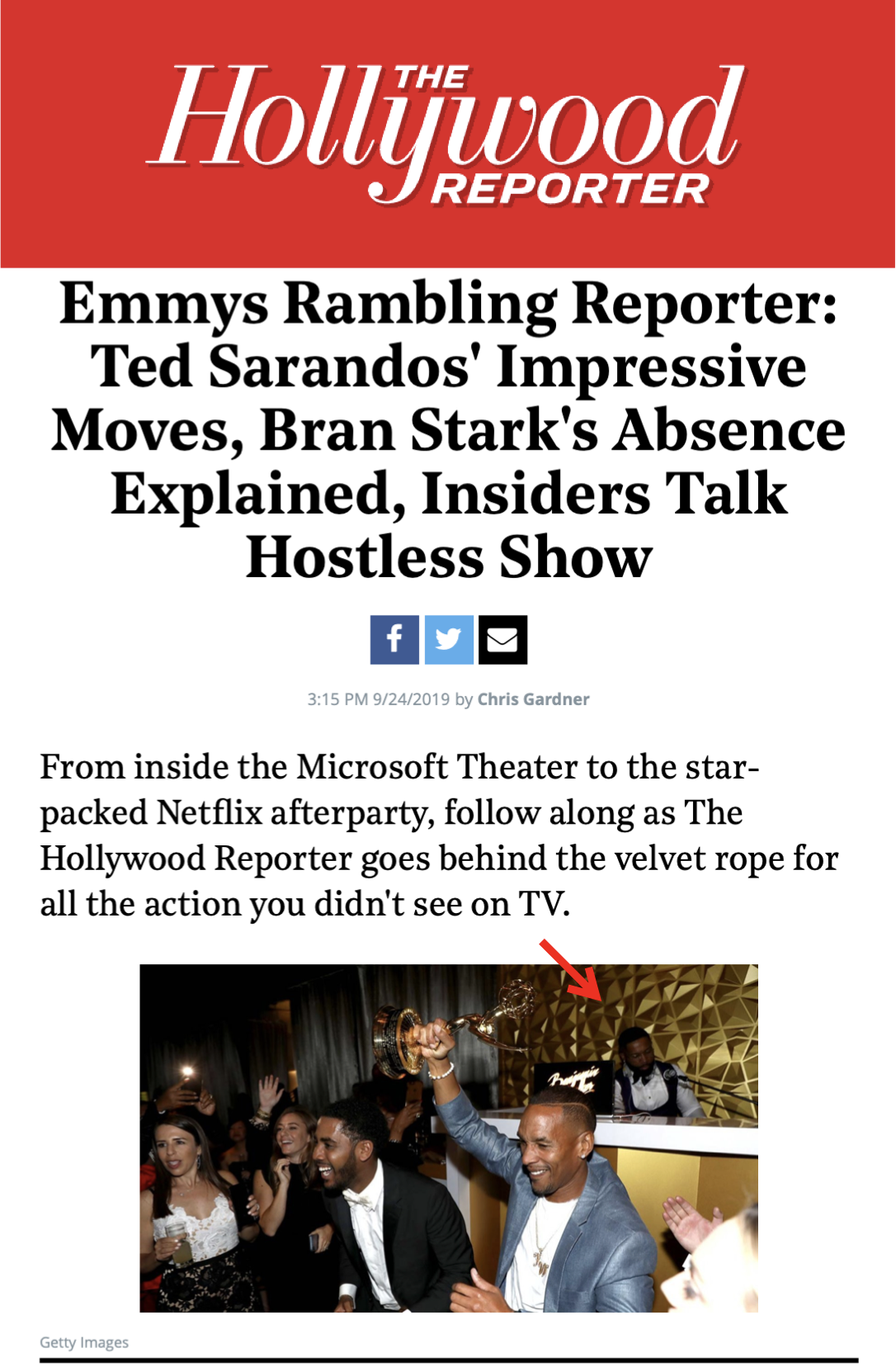   Hollywood Reporter on the Netflix Emmy After Party at Milk Studios 09.22.2019  