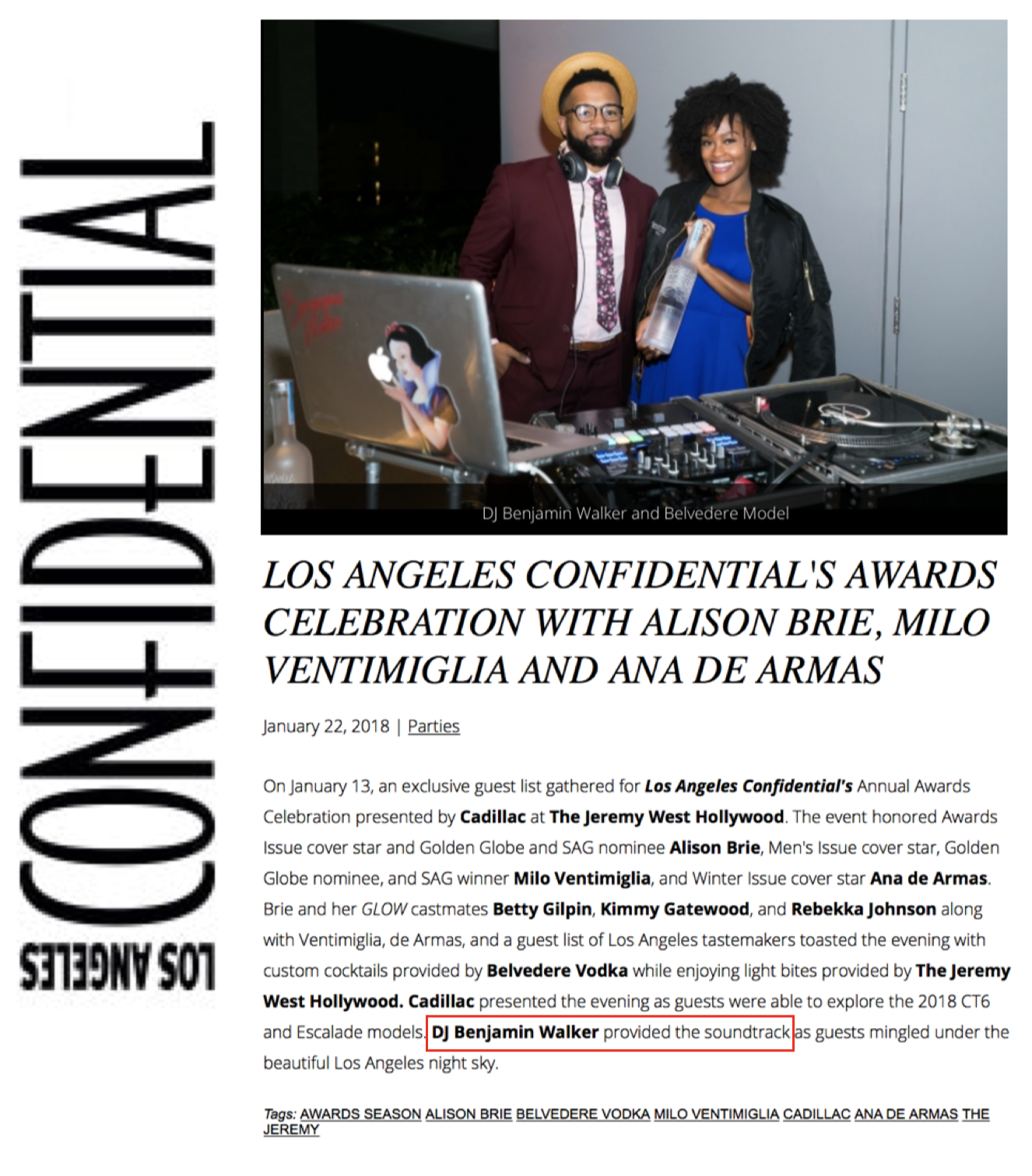   LA Confidential Magazine Annual Awards  