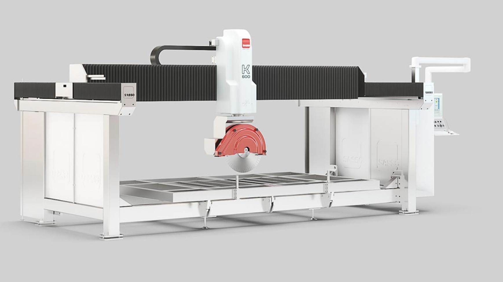 Sasso 25HP K600 Extreme Fully-Automatic 5 Axis CNC Sawjet Bridge