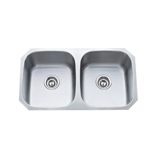 Standard 50/50 Dual-Basin Stainless Steel Undermount Kitchen Sinks