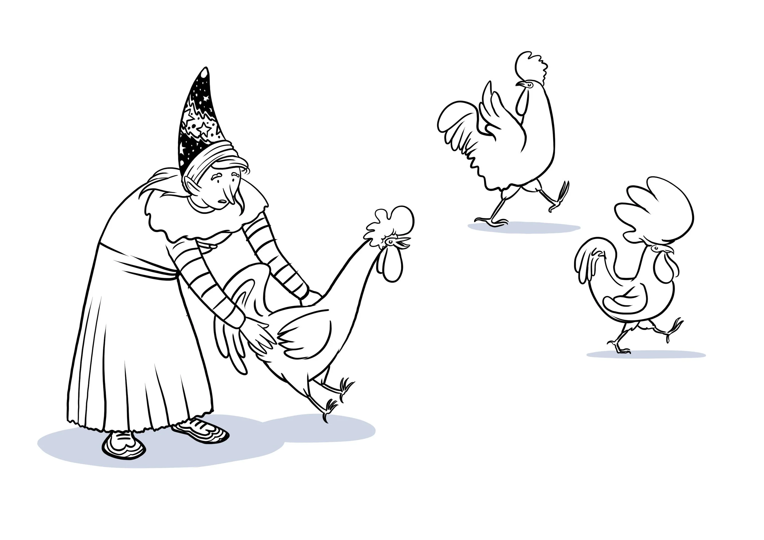 Fairy Woman and the Three Cockerels Concept art 