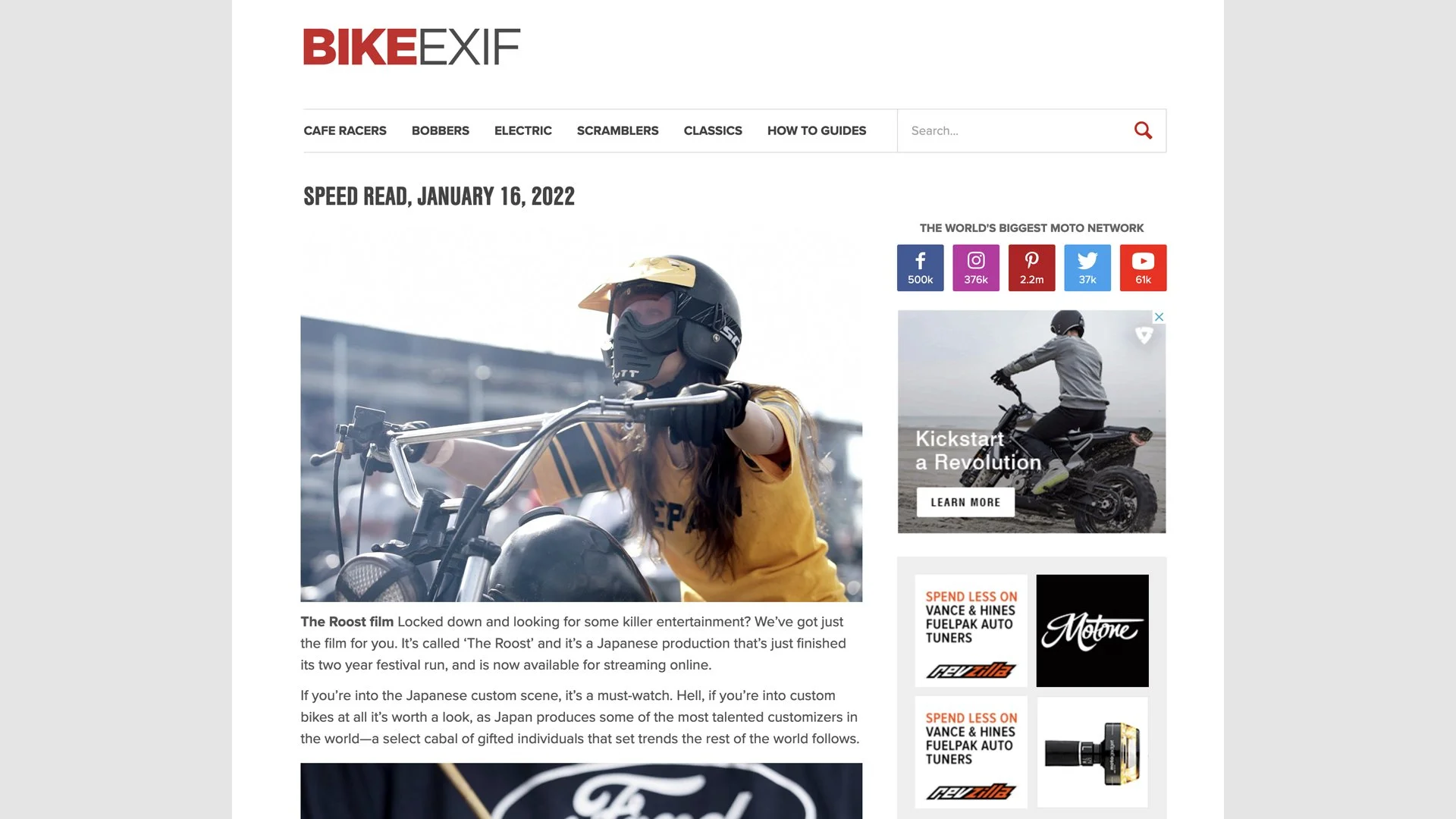 Bike Exif Shows The Roost Some Love!